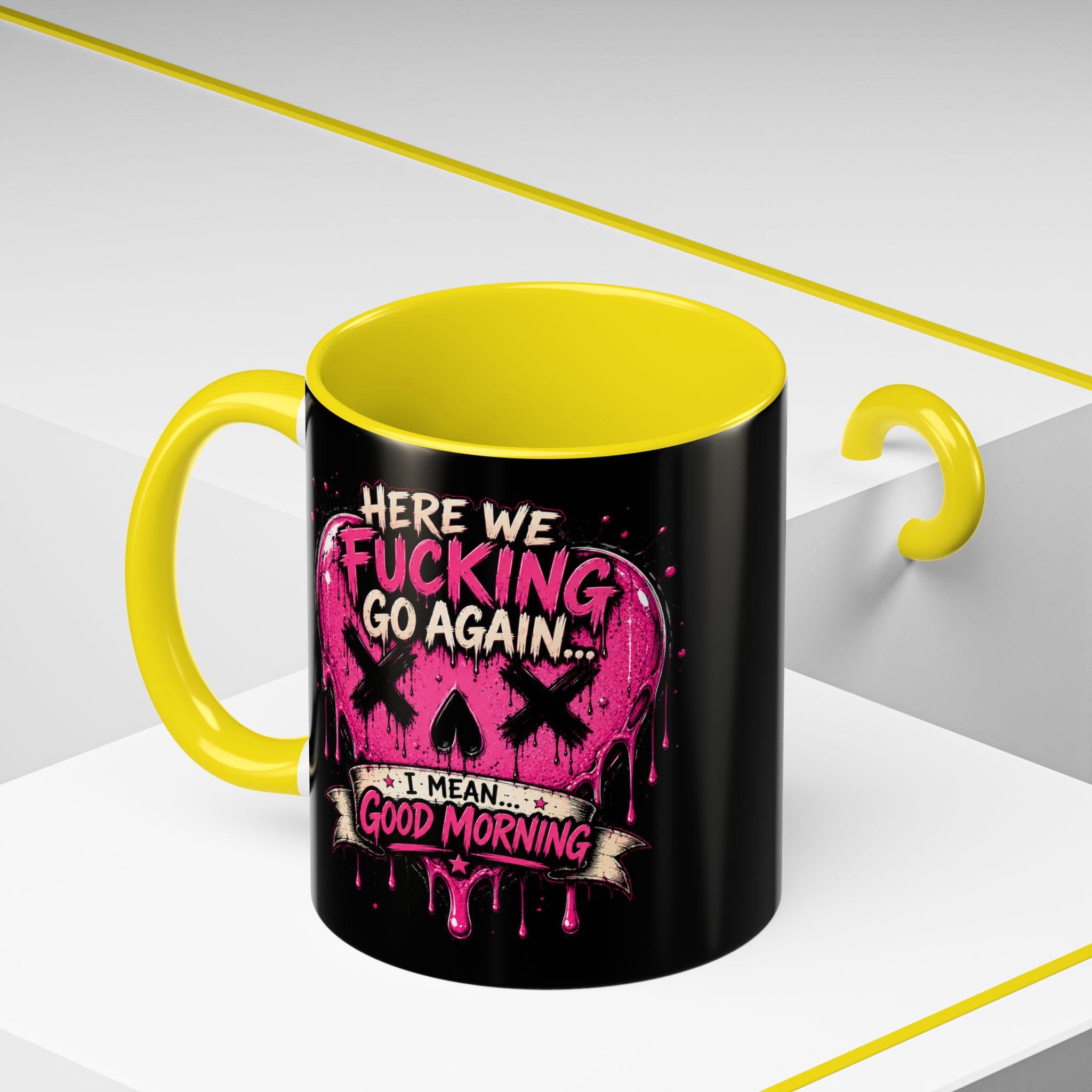 Here We Fucking Go Again Coffee Mug/Funny Morning Mug/Goth Coffee Cup/Sarcastic Gift/ Pink Skull Heart Mug/Alternative Aesthetic Drinkware, product image 15