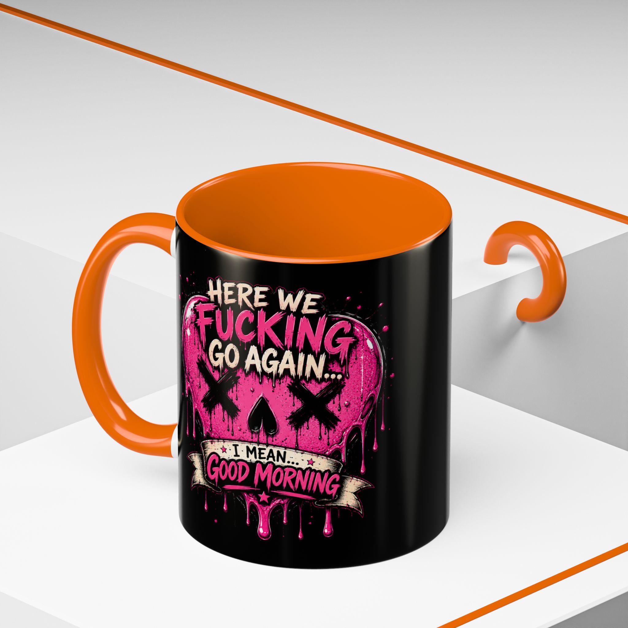 Here We Fucking Go Again Coffee Mug/Funny Morning Mug/Goth Coffee Cup/Sarcastic Gift/ Pink Skull Heart Mug/Alternative Aesthetic Drinkware, product image 16