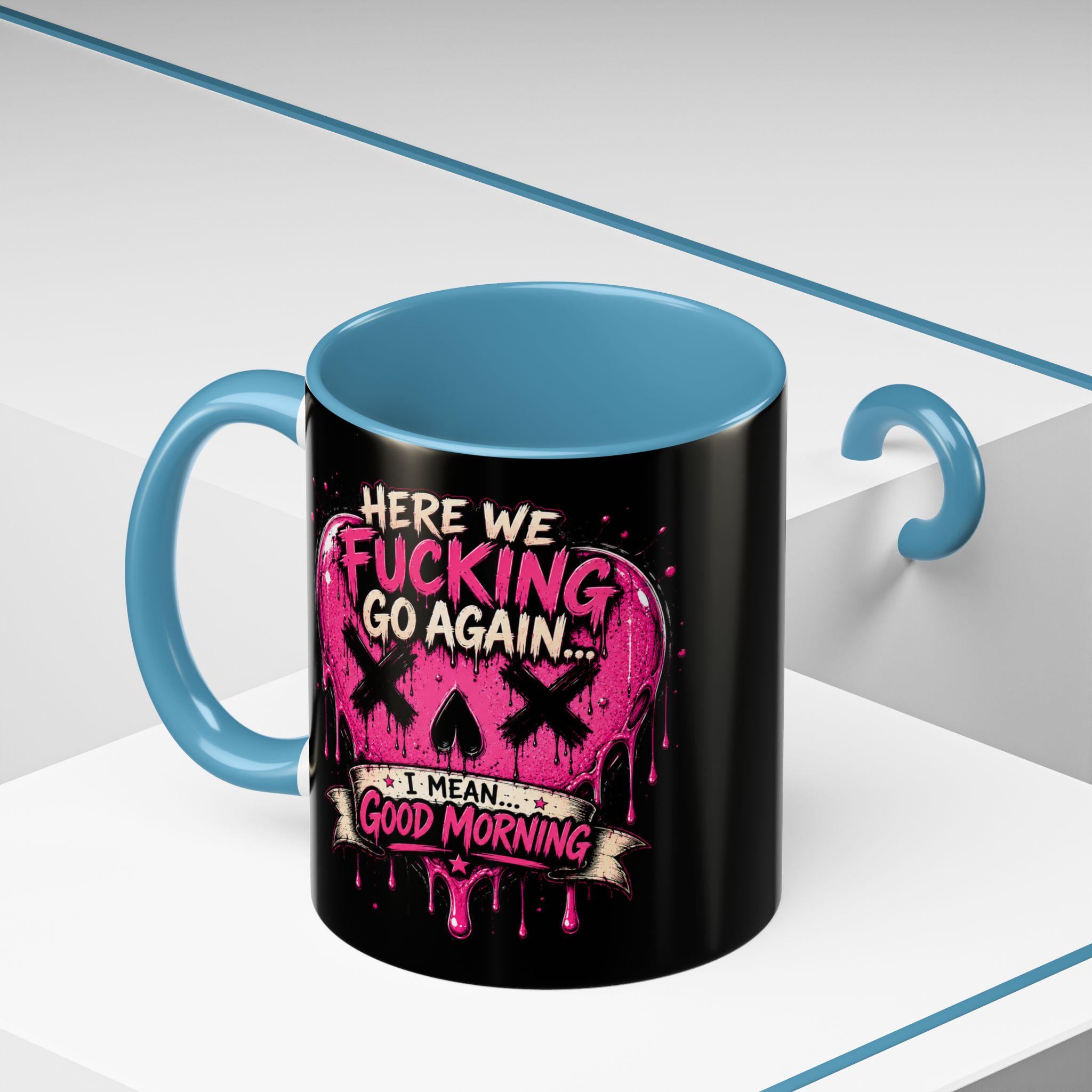 Here We Fucking Go Again Coffee Mug/Funny Morning Mug/Goth Coffee Cup/Sarcastic Gift/ Pink Skull Heart Mug/Alternative Aesthetic Drinkware, product image 17