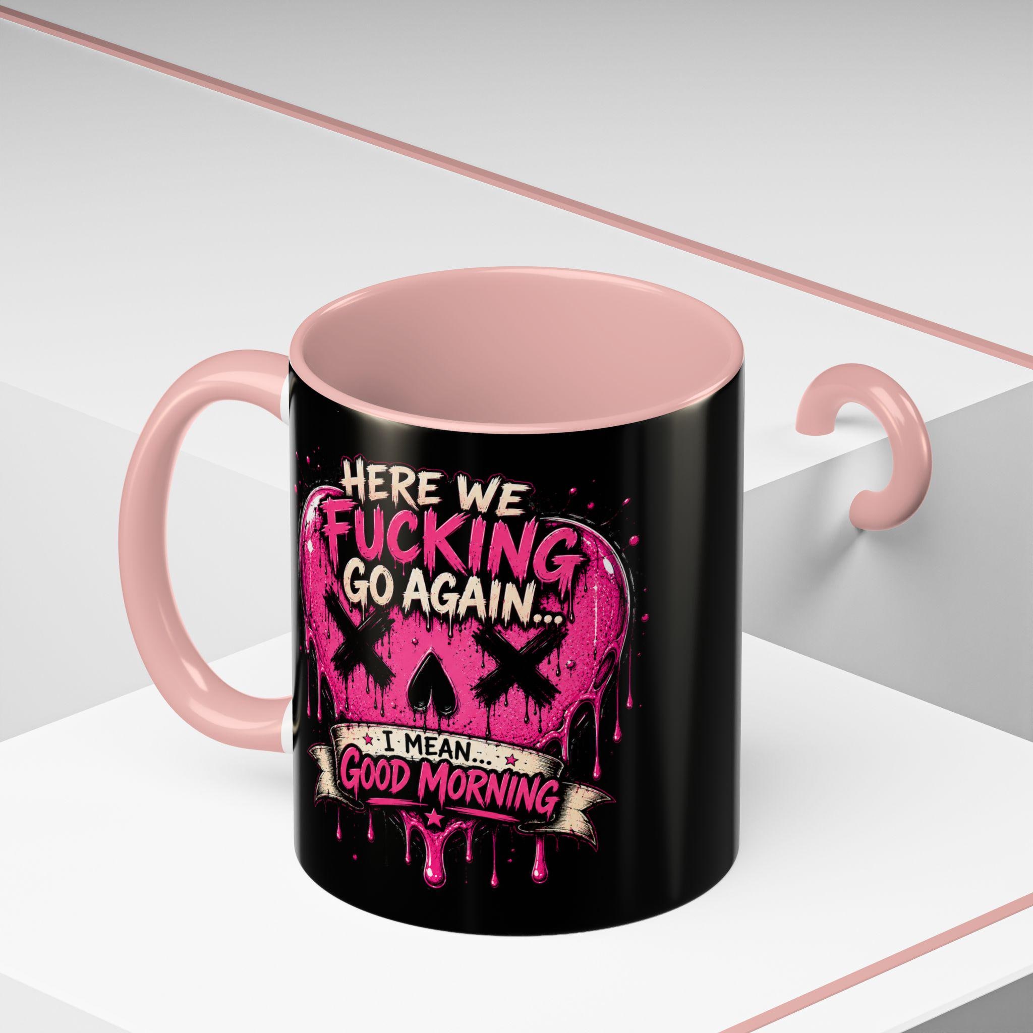 Here We Fucking Go Again Coffee Mug/Funny Morning Mug/Goth Coffee Cup/Sarcastic Gift/ Pink Skull Heart Mug/Alternative Aesthetic Drinkware, product image 18