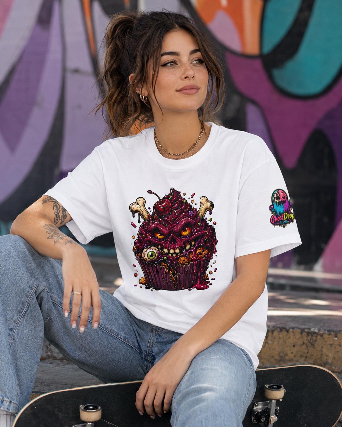 Creepy Horror Cupcake T-Shirt, product image 5