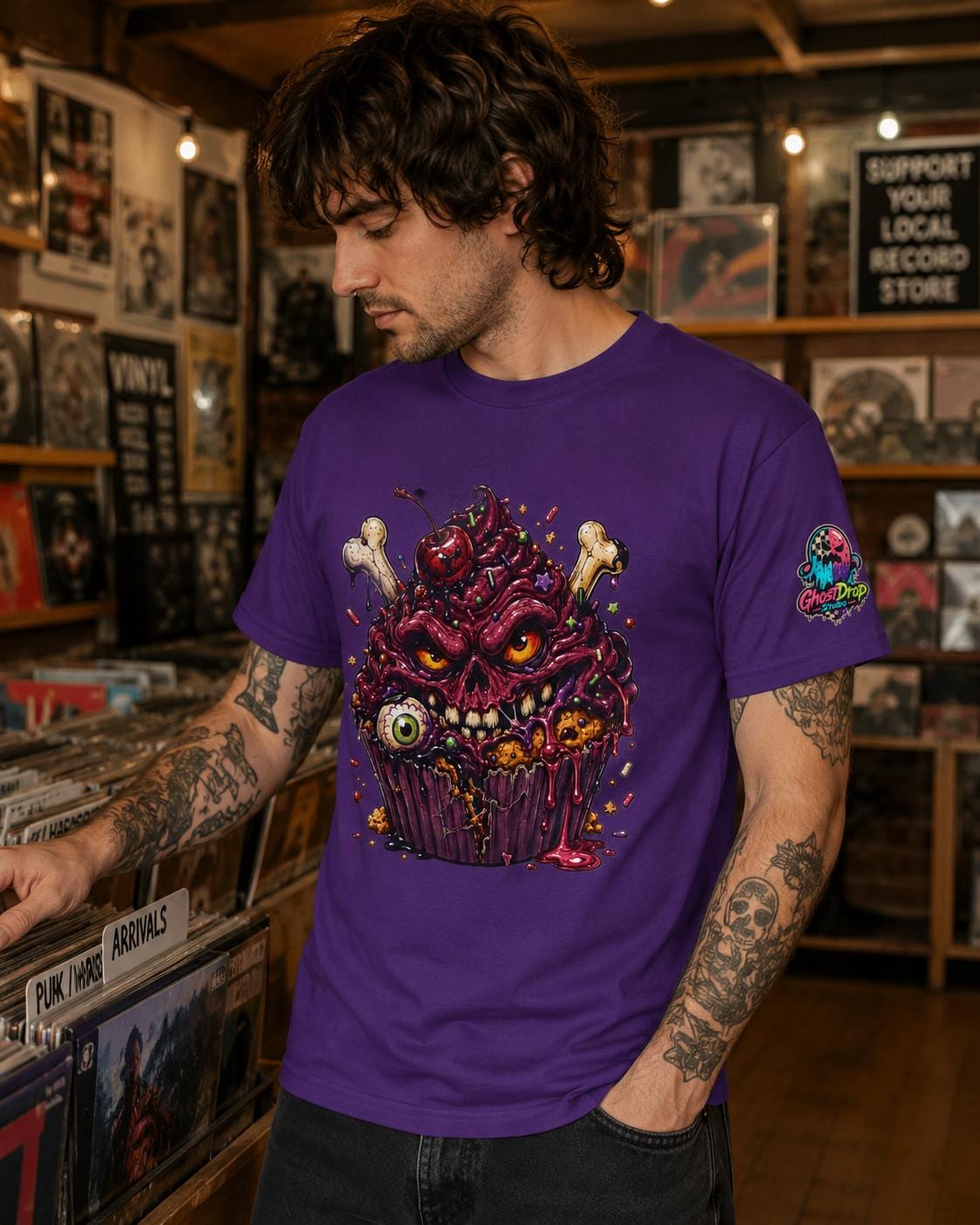 Creepy Horror Cupcake T-Shirt, product image 10