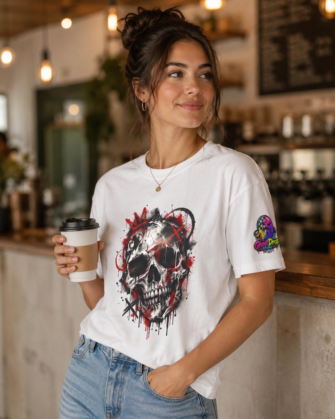 Grunge Blood Splatter Skull Tee, product image 4