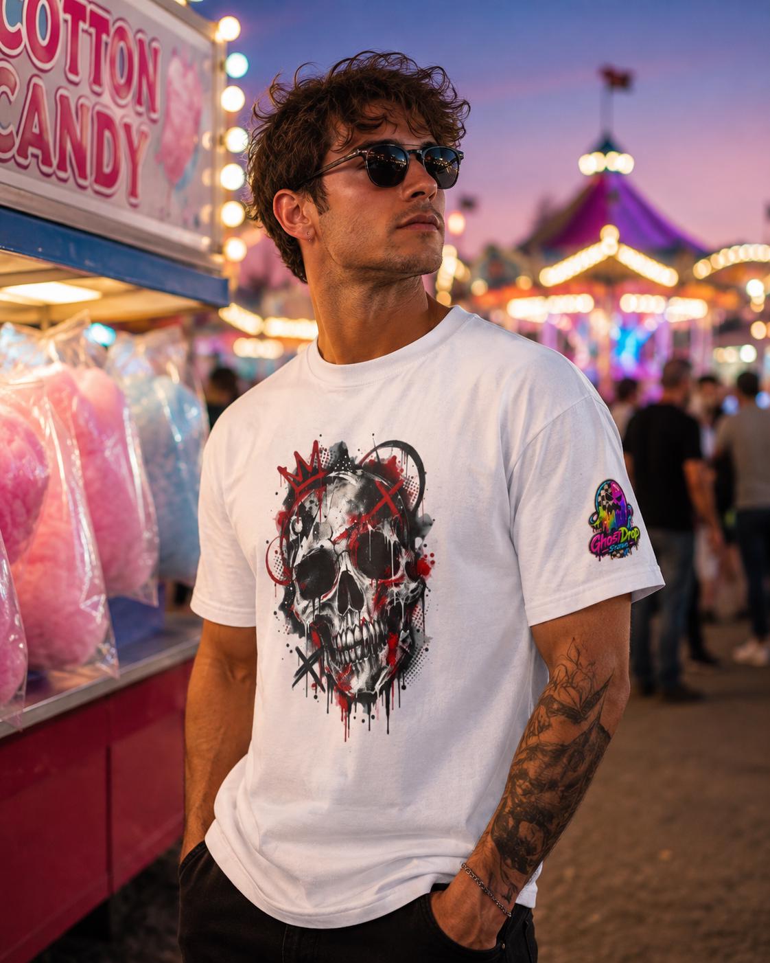 Grunge Blood Splatter Skull Tee, product image 5