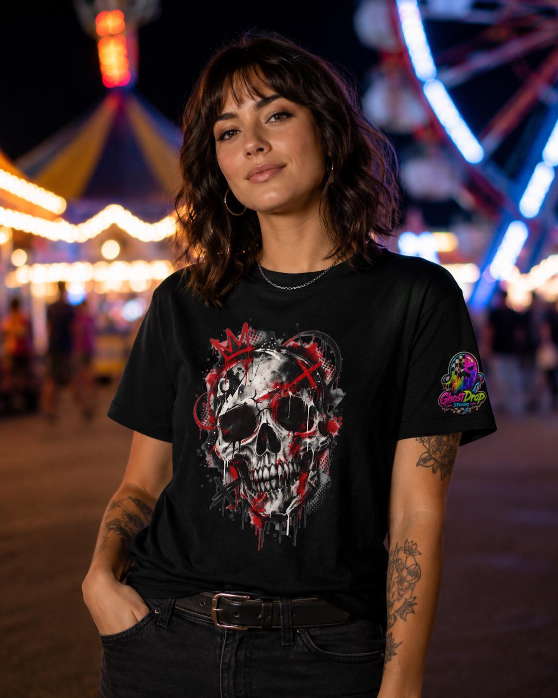 Grunge Blood Splatter Skull Tee, product image 6