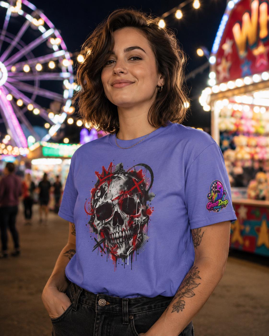 Grunge Blood Splatter Skull Tee, product image 8