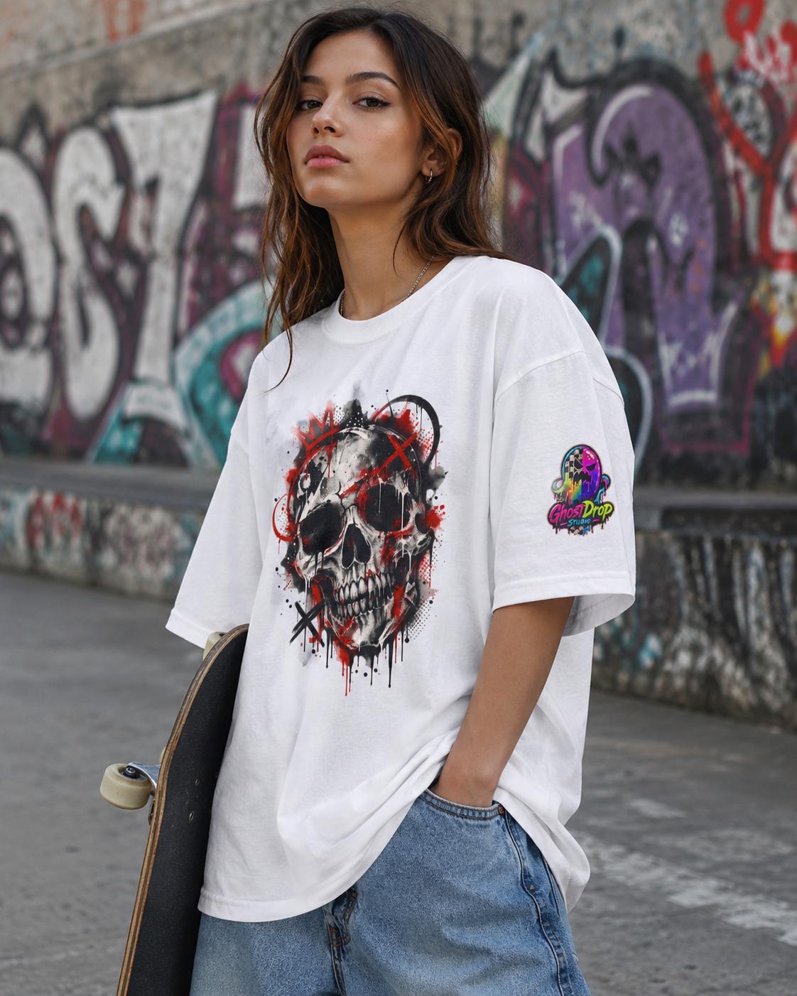 Grunge Blood Splatter Skull Tee, product image 12