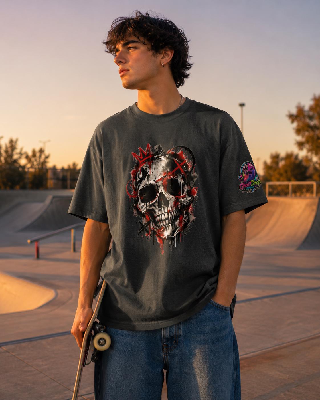 Grunge Blood Splatter Skull Tee, product image 13
