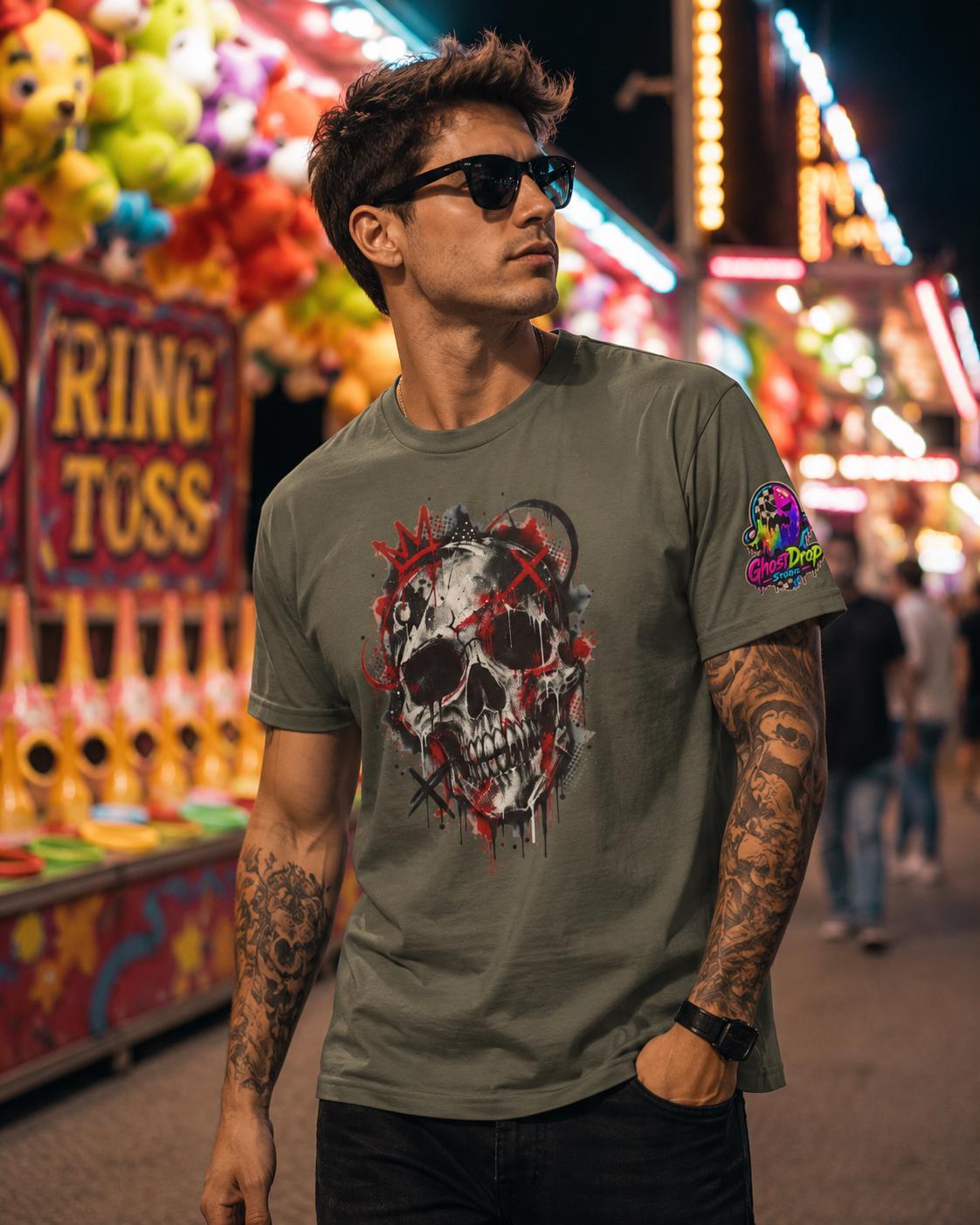 Grunge Blood Splatter Skull Tee, product image 18