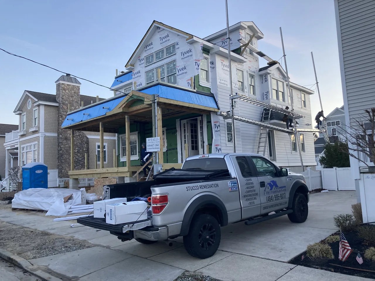Home receiving new exterior siding