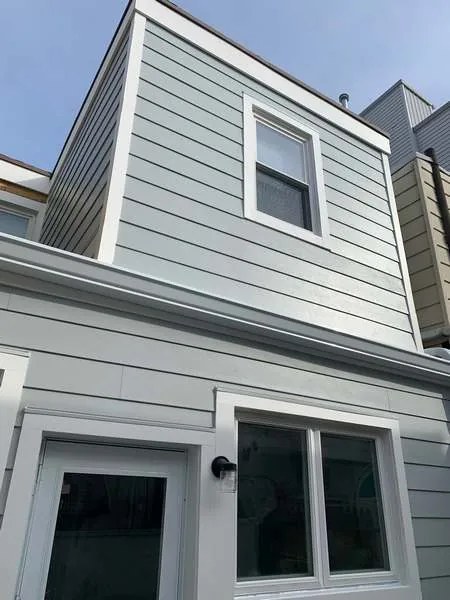 Finished siding and window detail