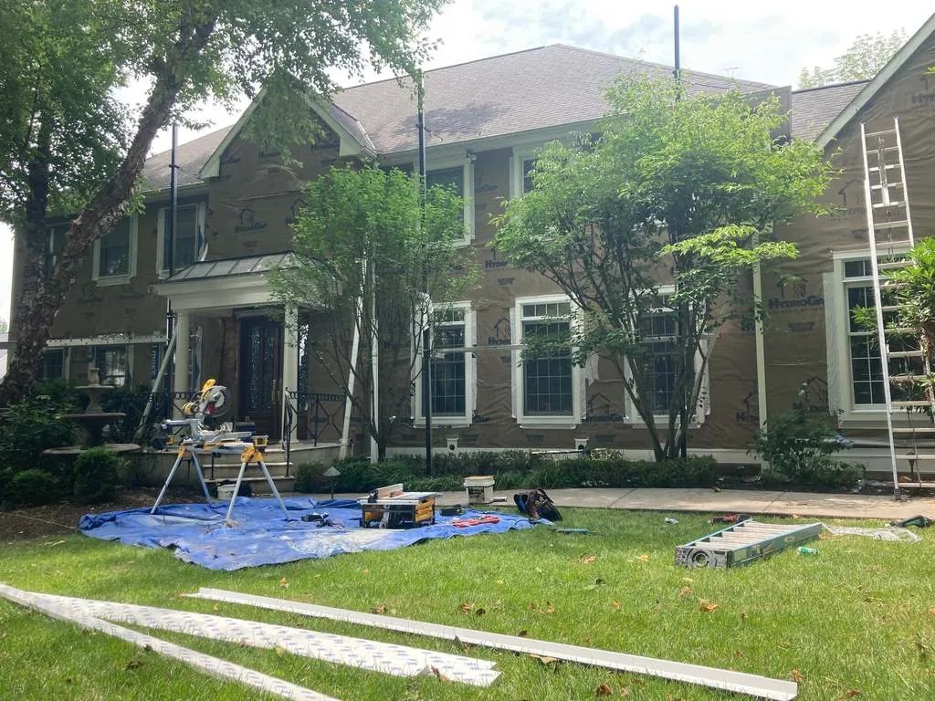 Exterior renovation in progress