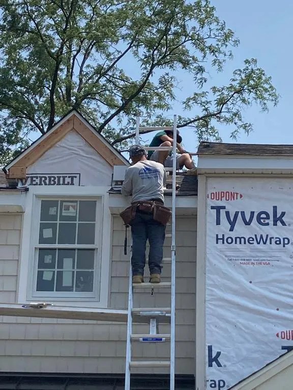 Siding installation in progress