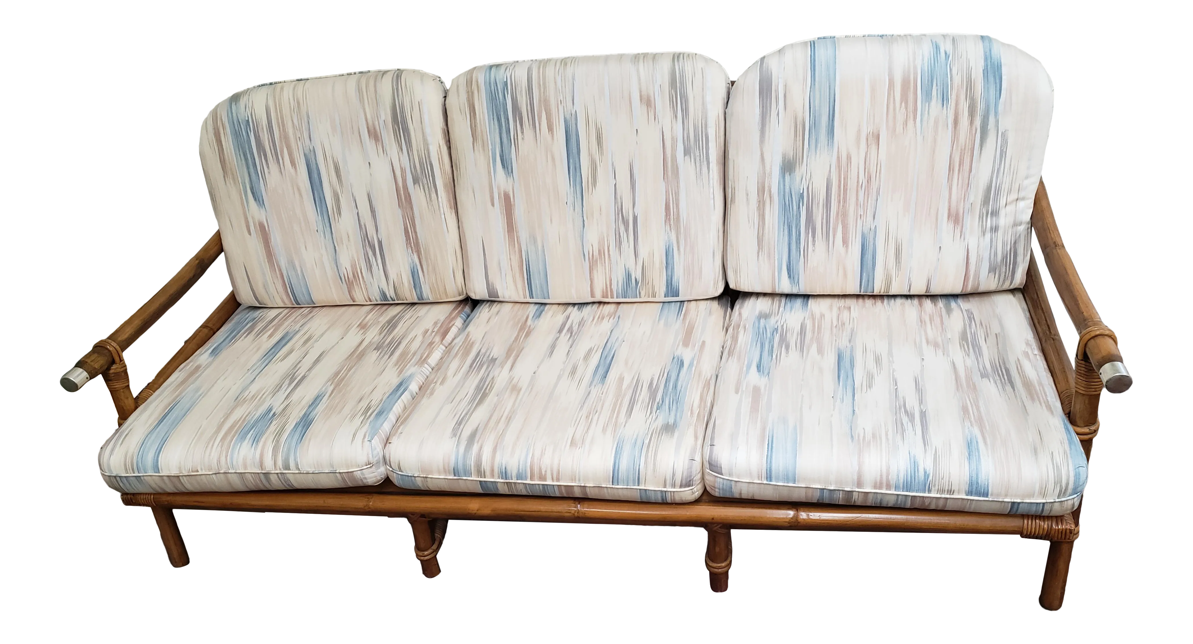 1950s Vintage John Wisner Ficks Reed Co. Far Horizon Rattan Sofa