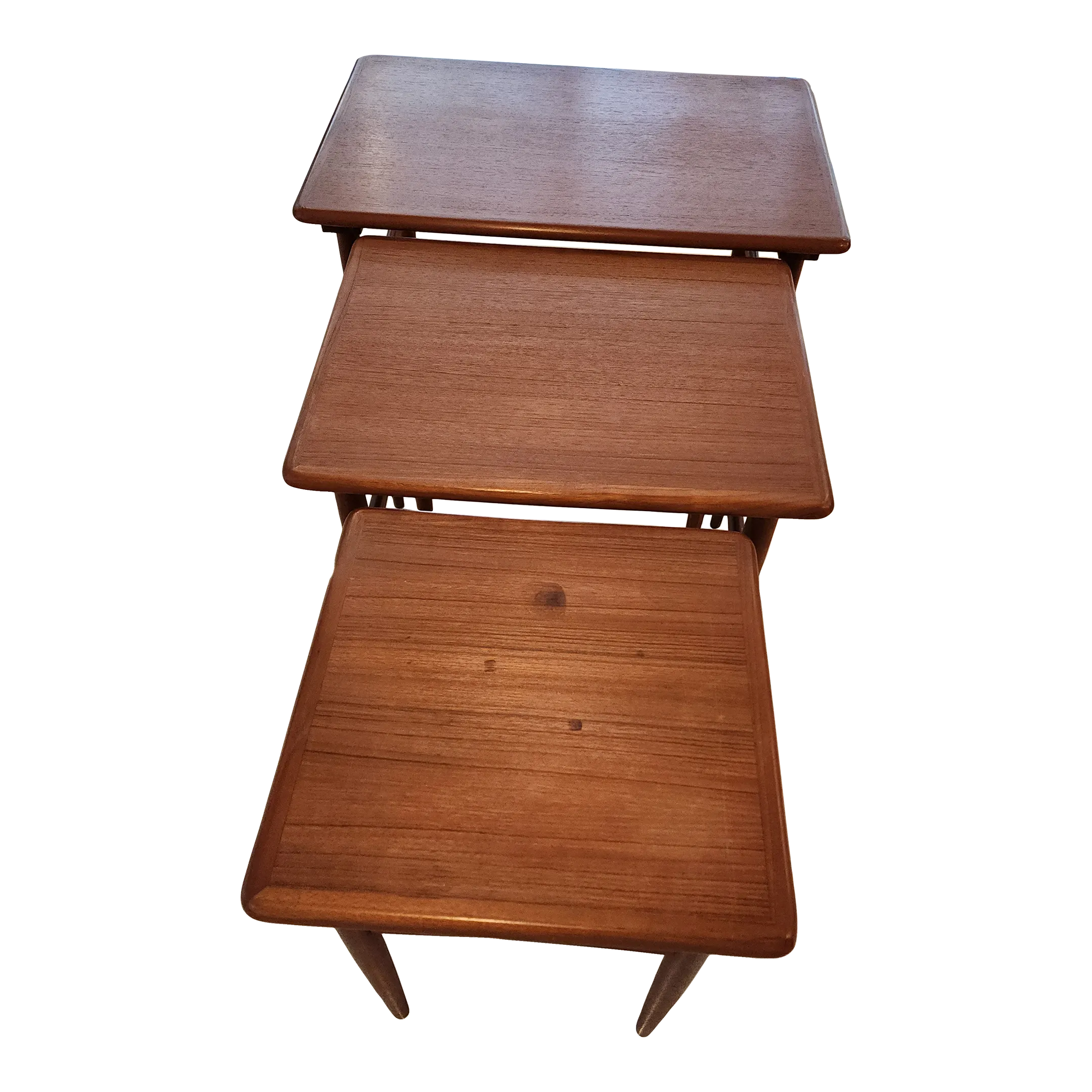 1960 Danish Teak Nesting Tables Set of Three
