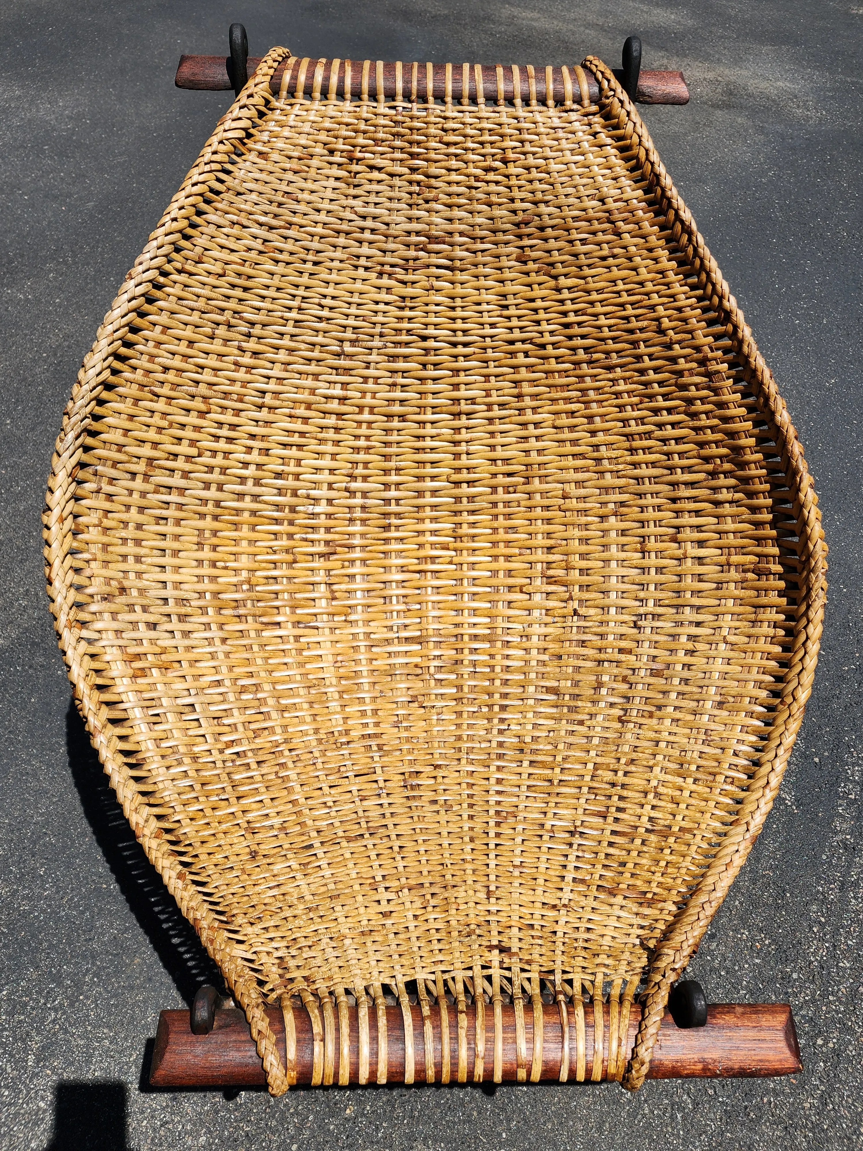 1960s John Risley Iron and Cane Lounge Sling Chair, detail 10
