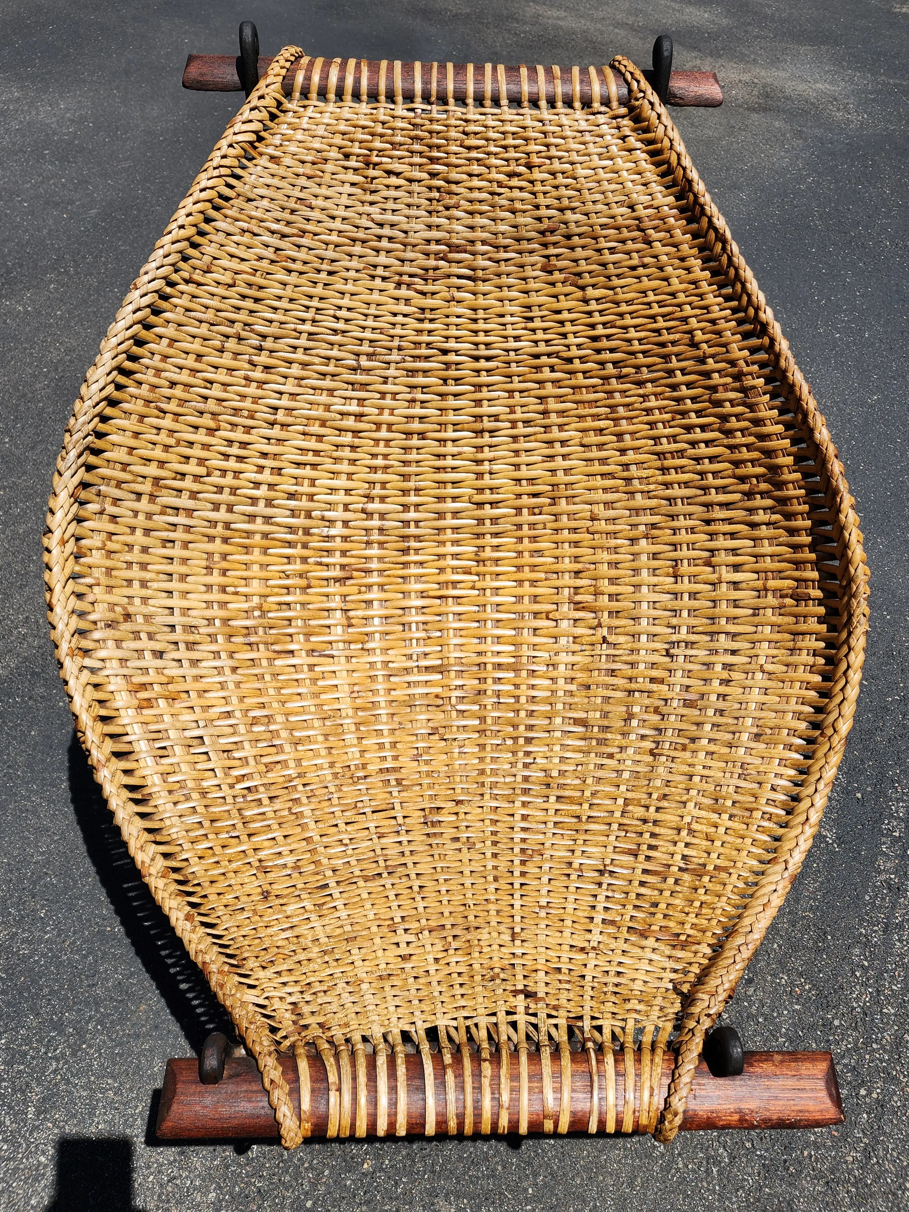 1960s John Risley Iron and Cane Lounge Sling Chair, detail 9