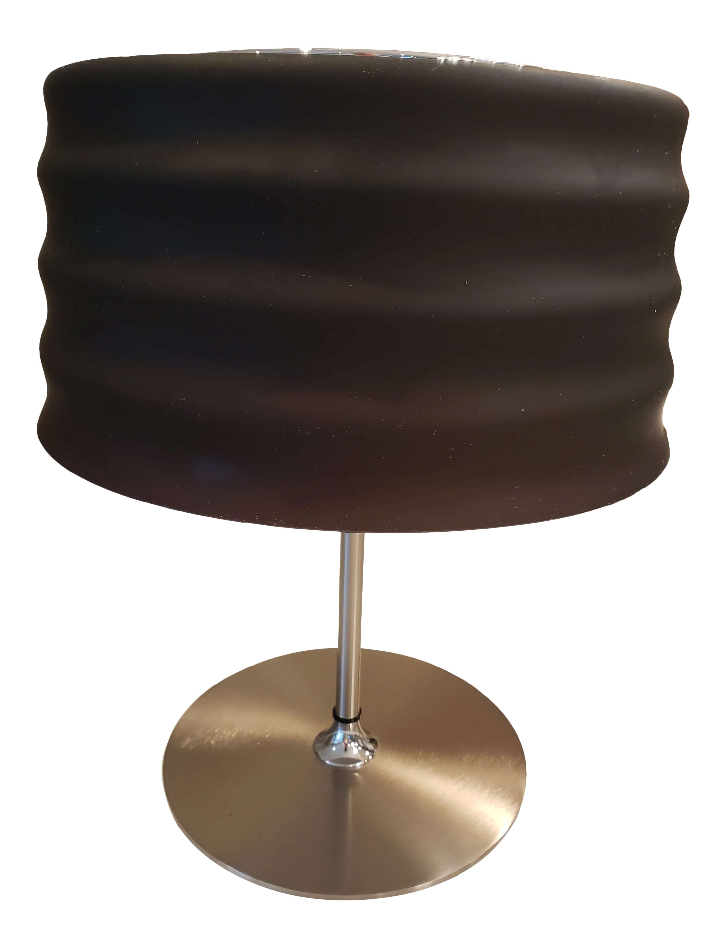 1970s Mid-Century Modern Italy Steel Table Lamp With Glass Shade