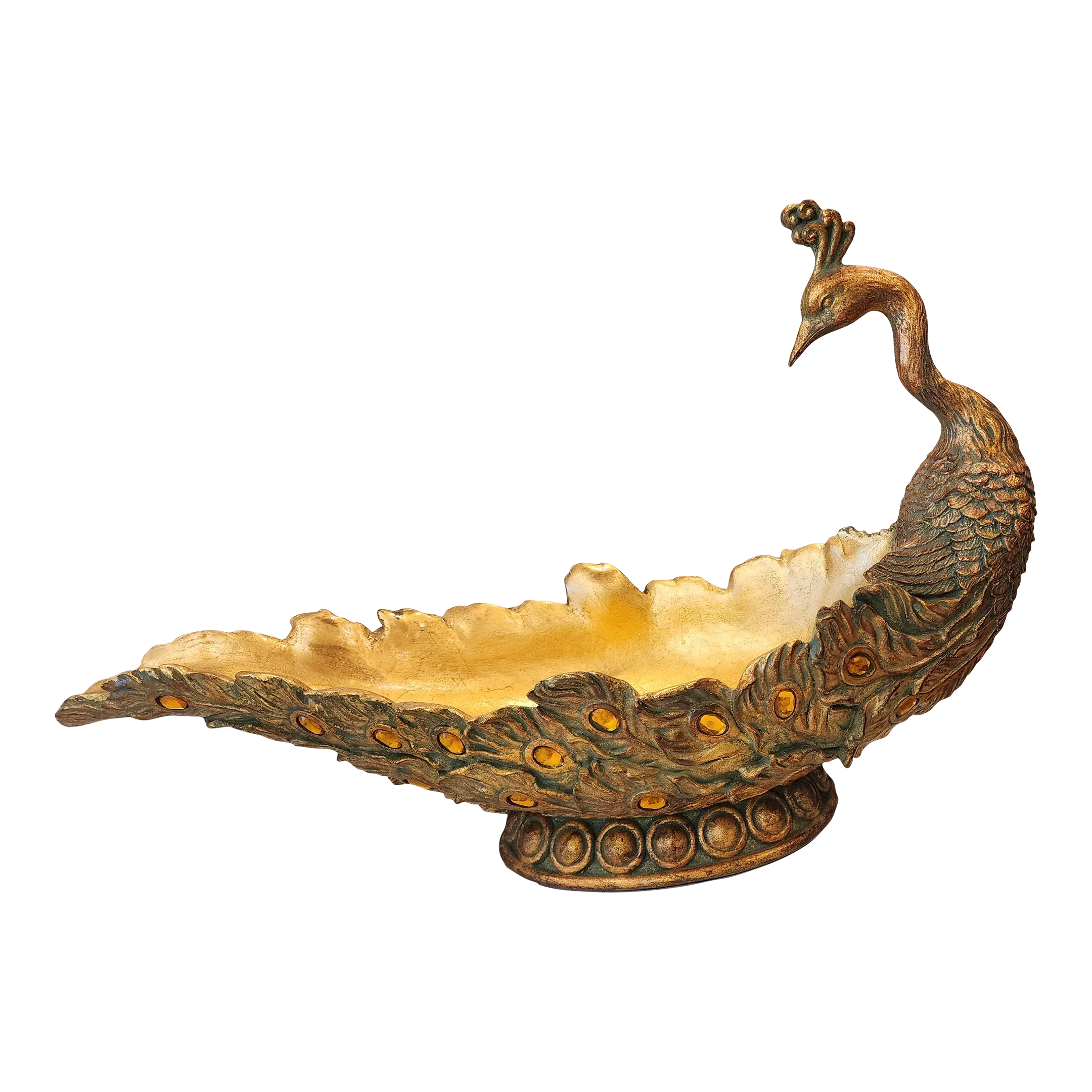 1980s Vintage Peacock Centerpiece Bowl