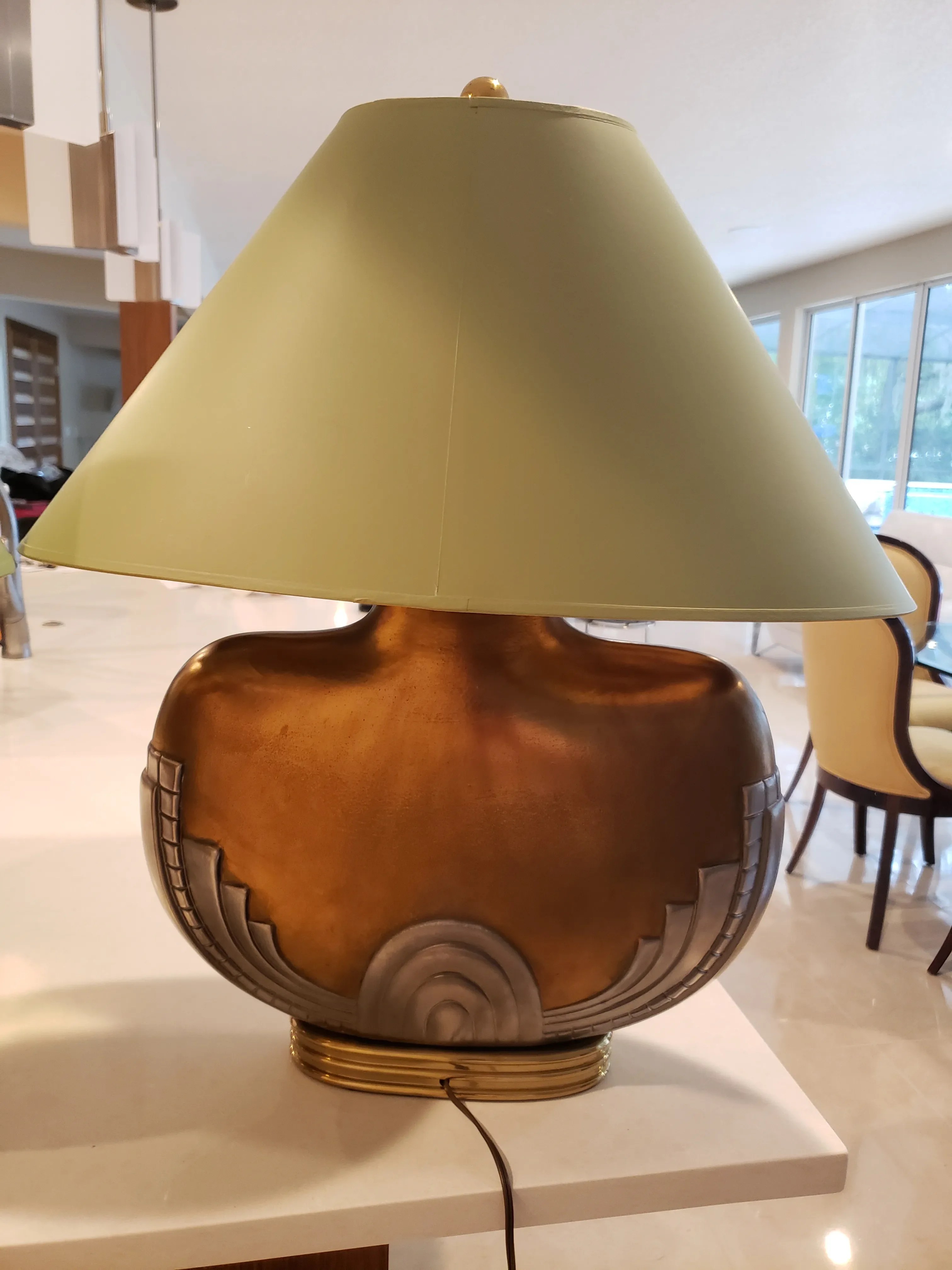 Art Deco Table Lamps With Shades - a Pair, detail 4