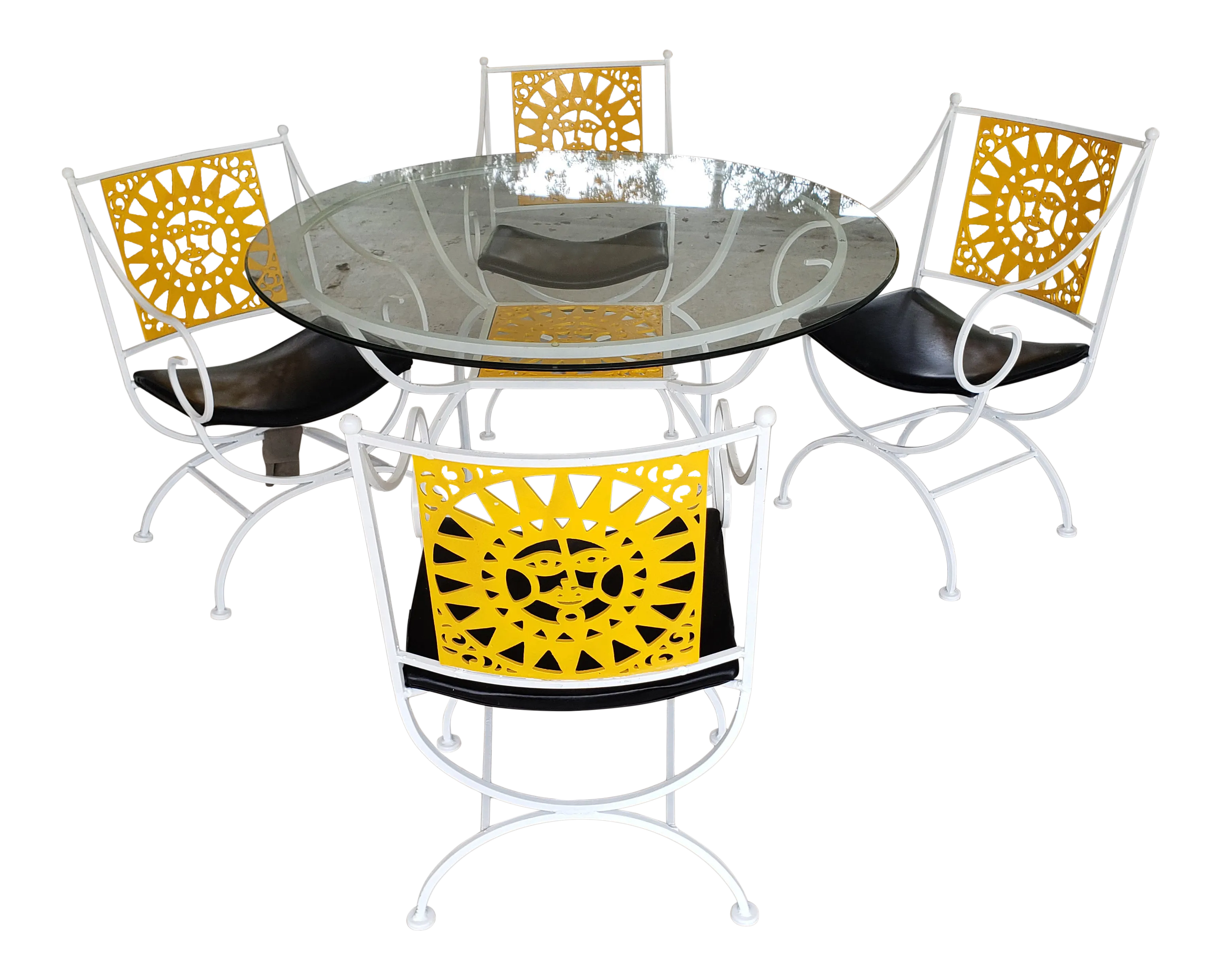 Author Umannoff Cast Iron Patio Set in the Sun Pattern - 5 Pieces