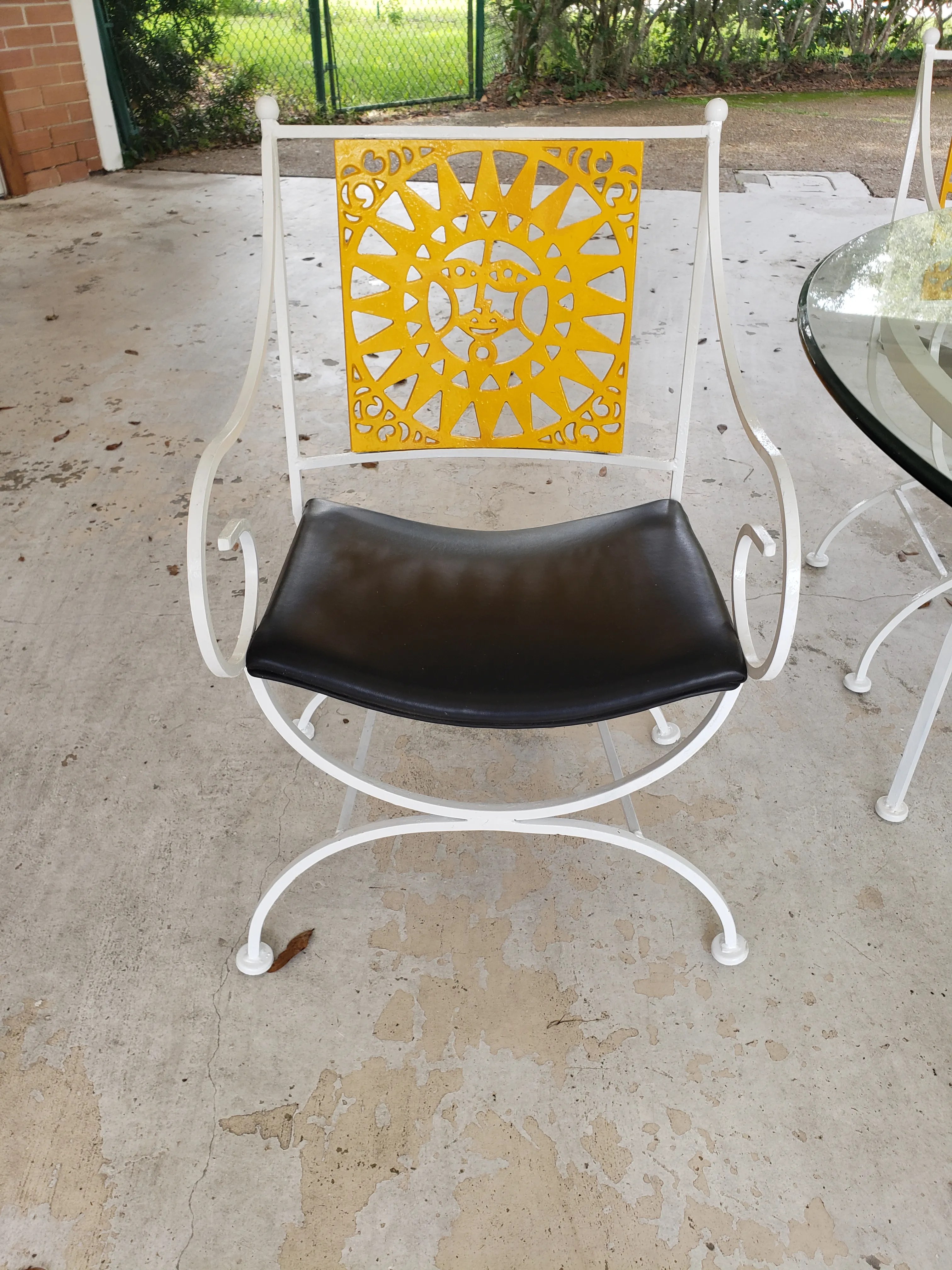 Author Umannoff Cast Iron Patio Set in the Sun Pattern - 5 Pieces, detail 4
