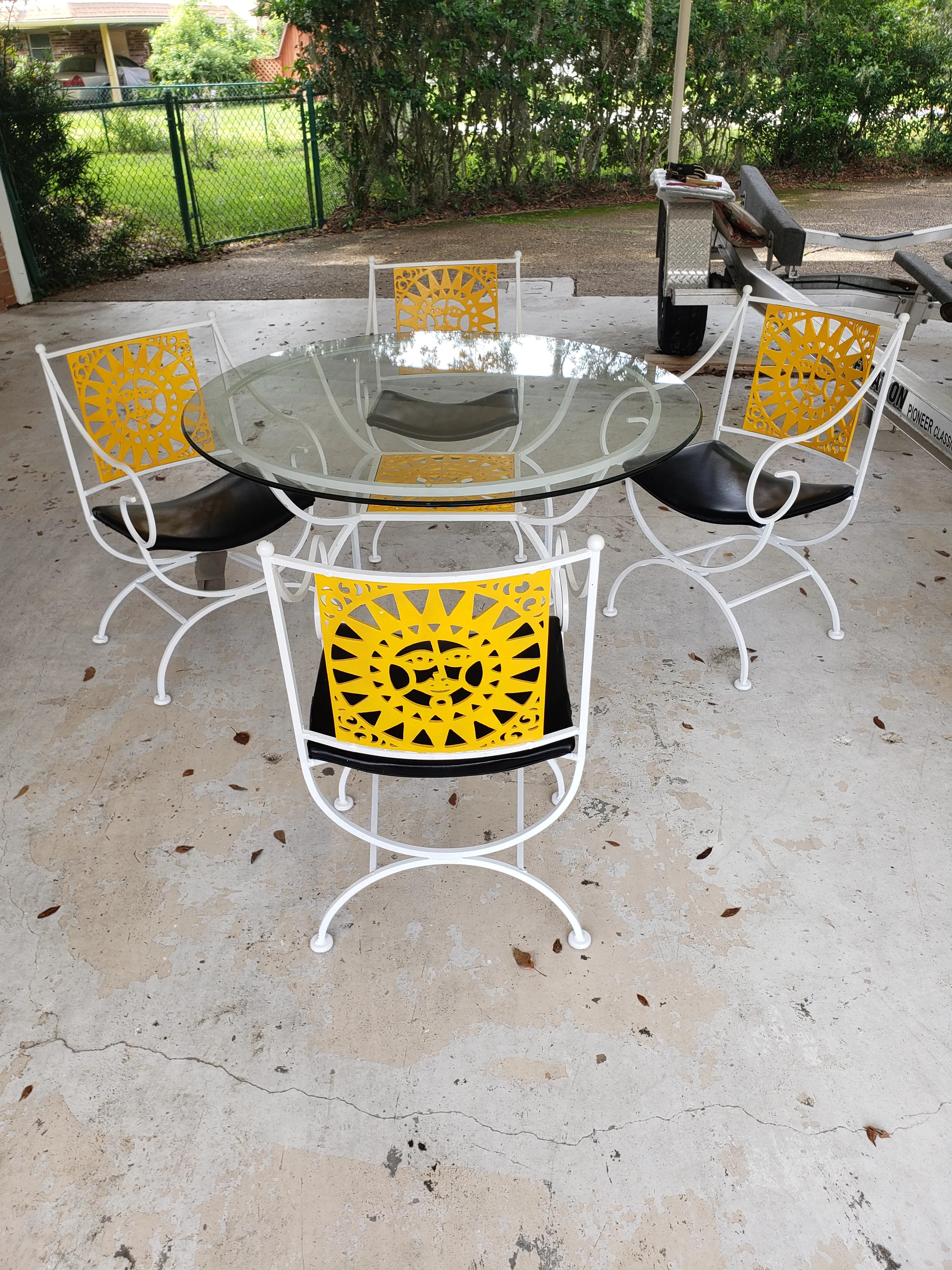 Author Umannoff Cast Iron Patio Set in the Sun Pattern - 5 Pieces, detail 8