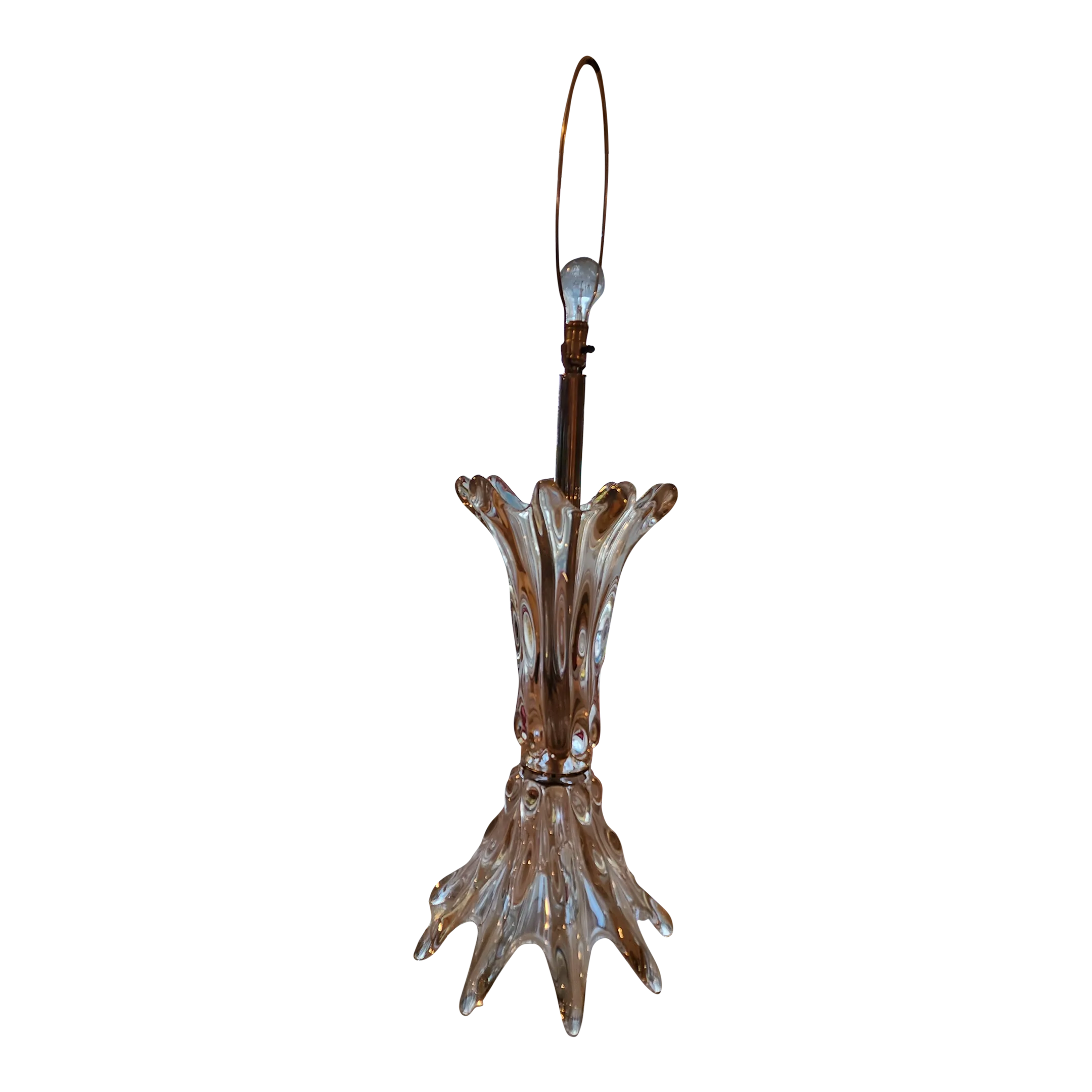 Large 1960s Mid-Century Modern Hand-Blown Murano Style Glass Sculptured Lamp