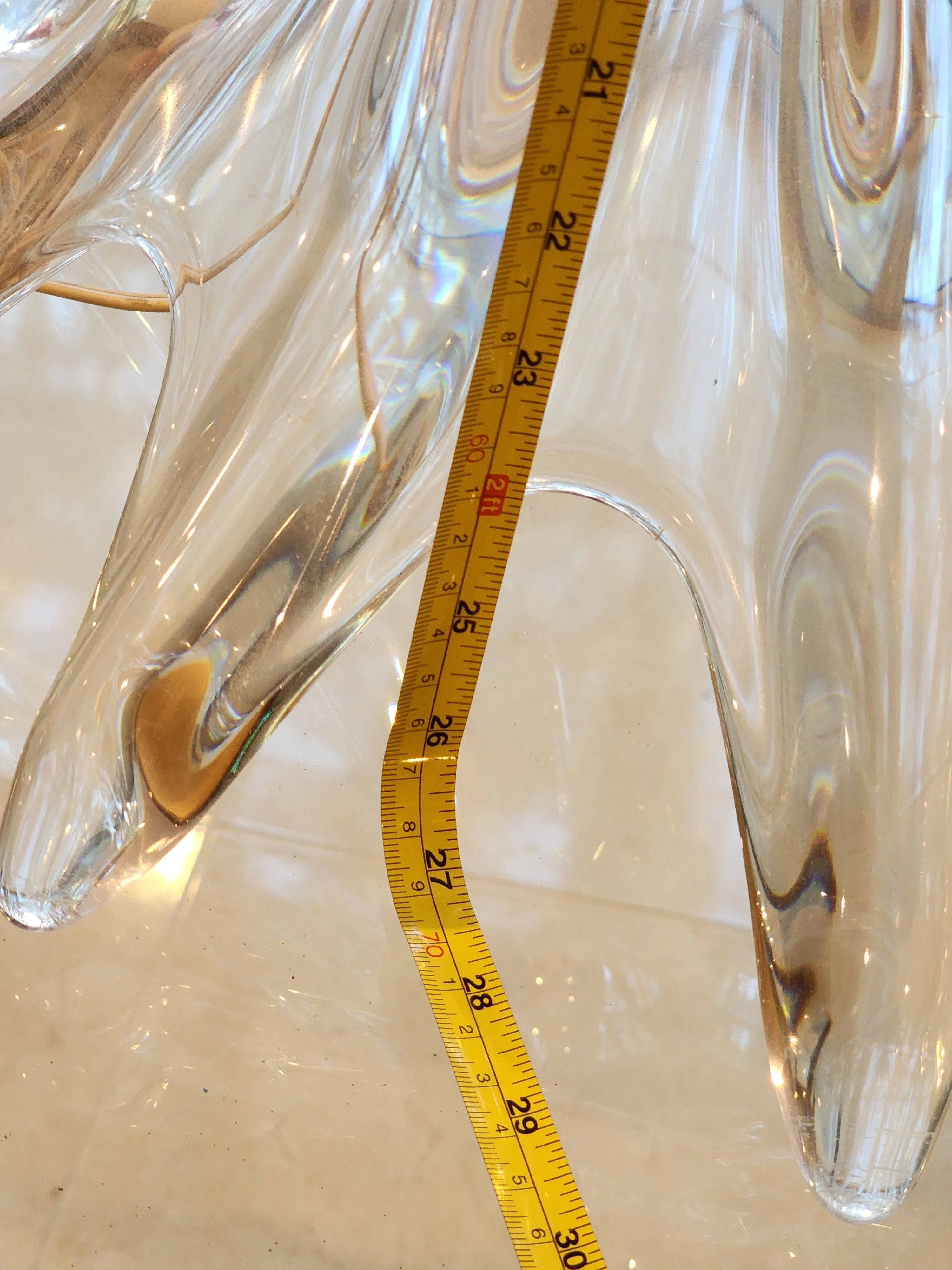 Large 1960s Mid-Century Modern Hand-Blown Murano Style Glass Sculptured Lamp, detail 8