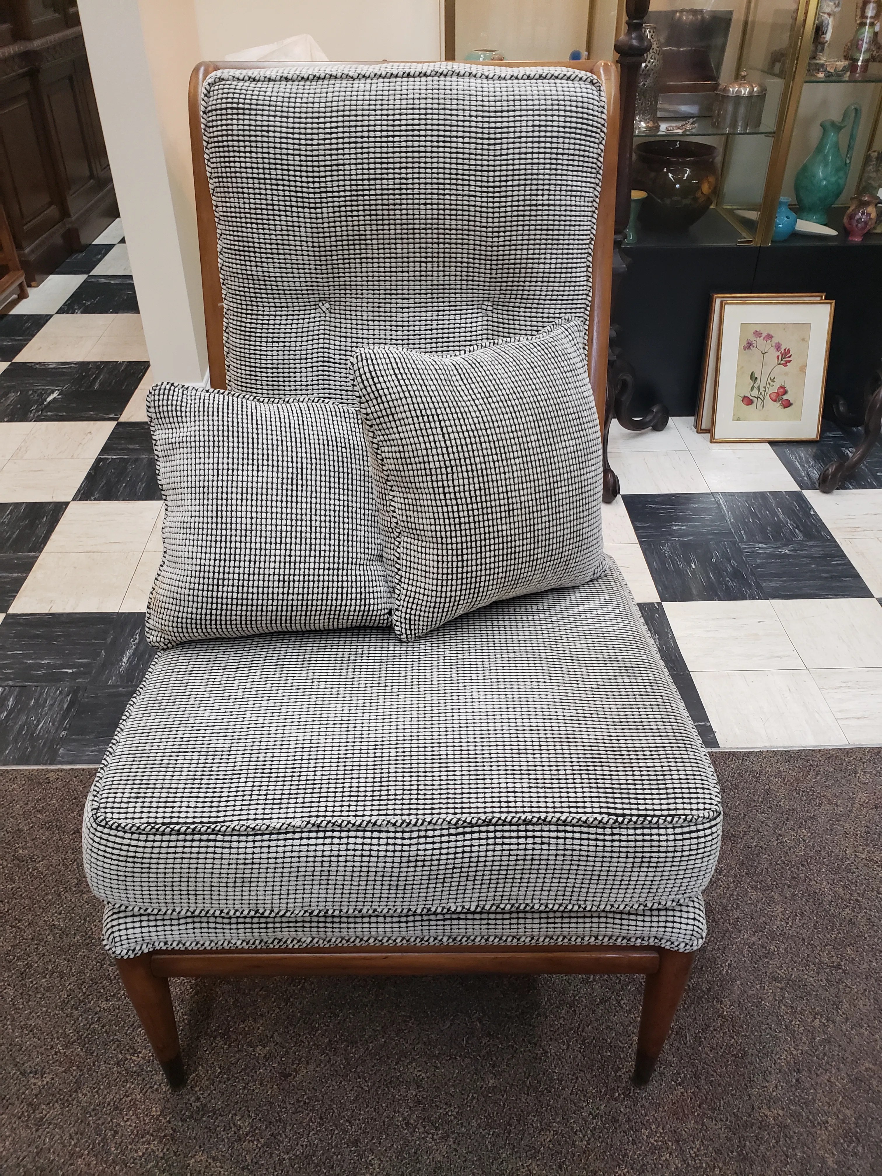 Mid Century John Stuart Slipper Chair, detail 6