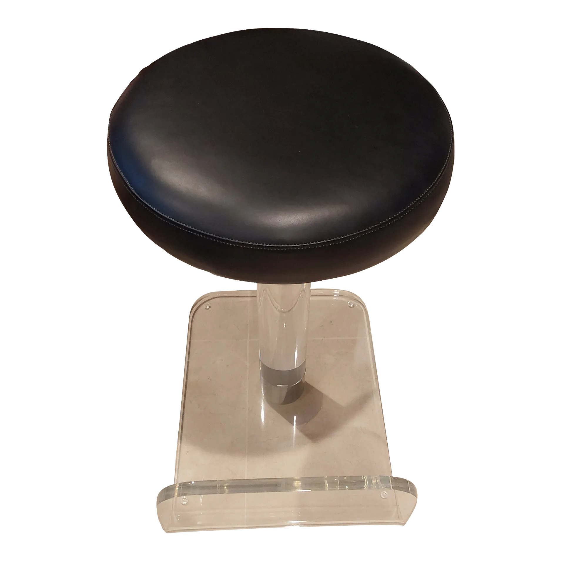 Mid-Century Modern Lucite Spinning Seat With Foot Rest
