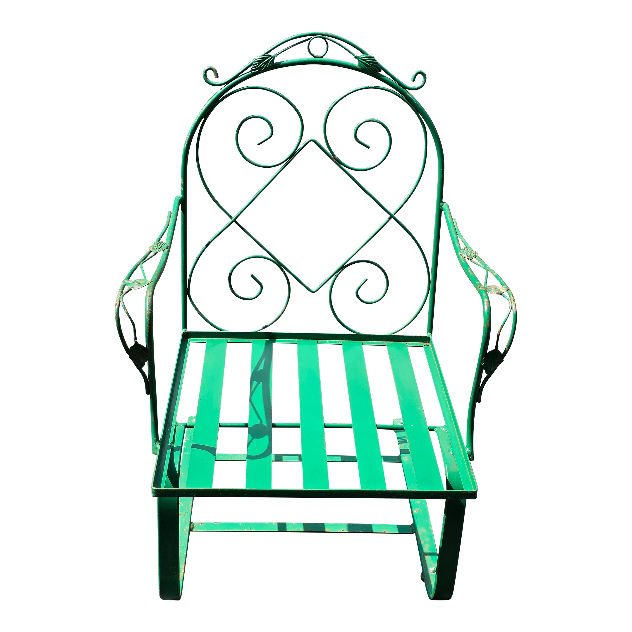 Vintage Mid-Century Style Meadowcraft Wrought Iron Counterlever Lounge Chair