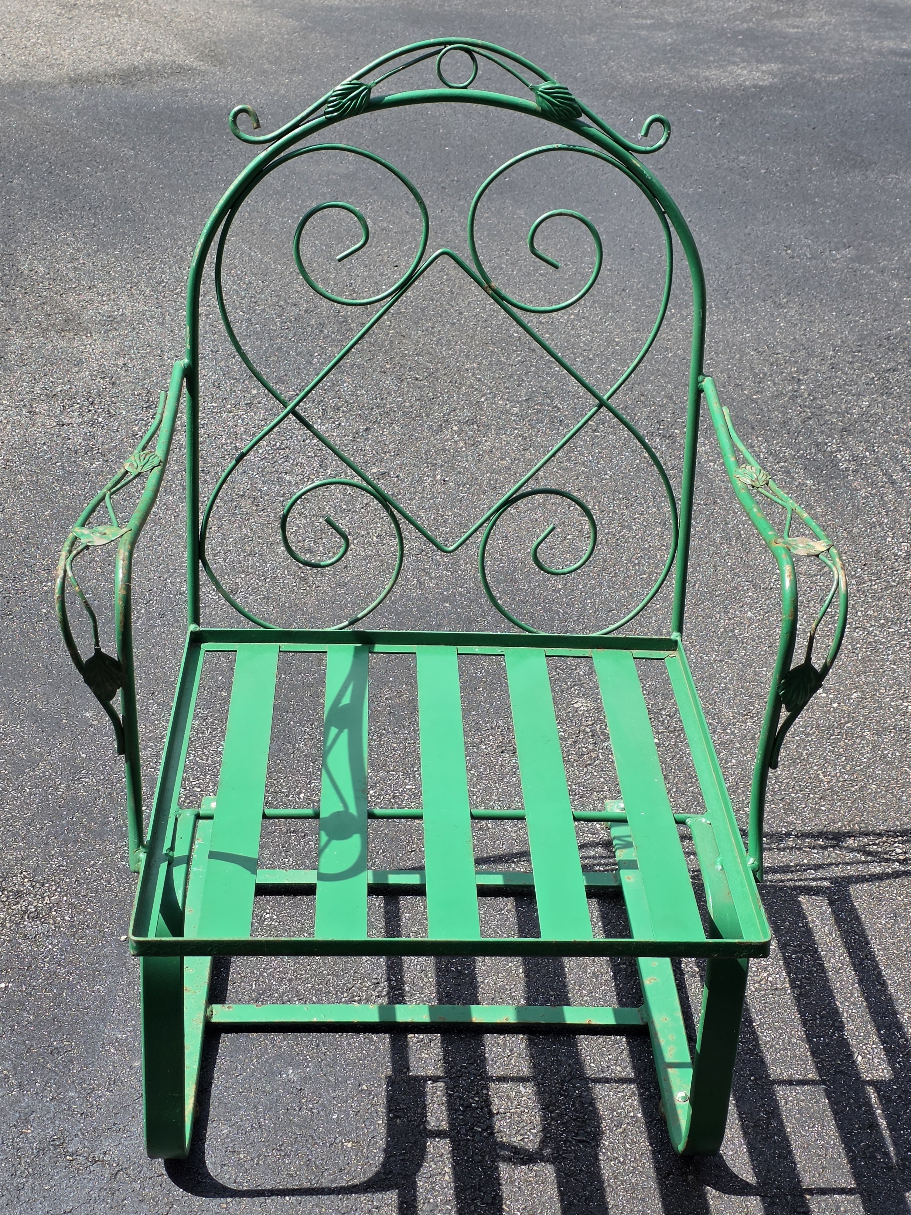 Vintage Mid-Century Style Meadowcraft Wrought Iron Counterlever Lounge Chair, detail 3
