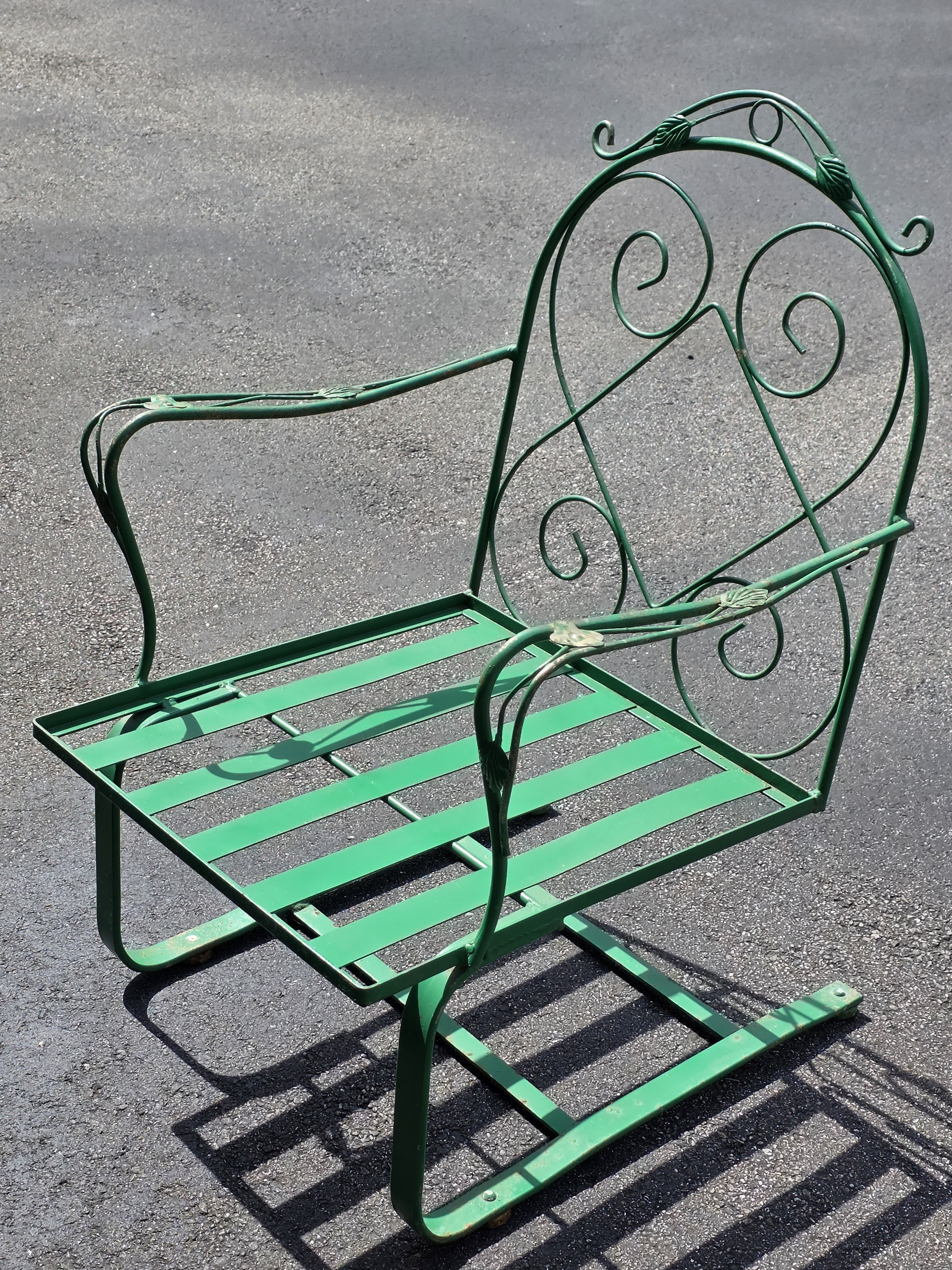 Vintage Mid-Century Style Meadowcraft Wrought Iron Counterlever Lounge Chair, detail 5