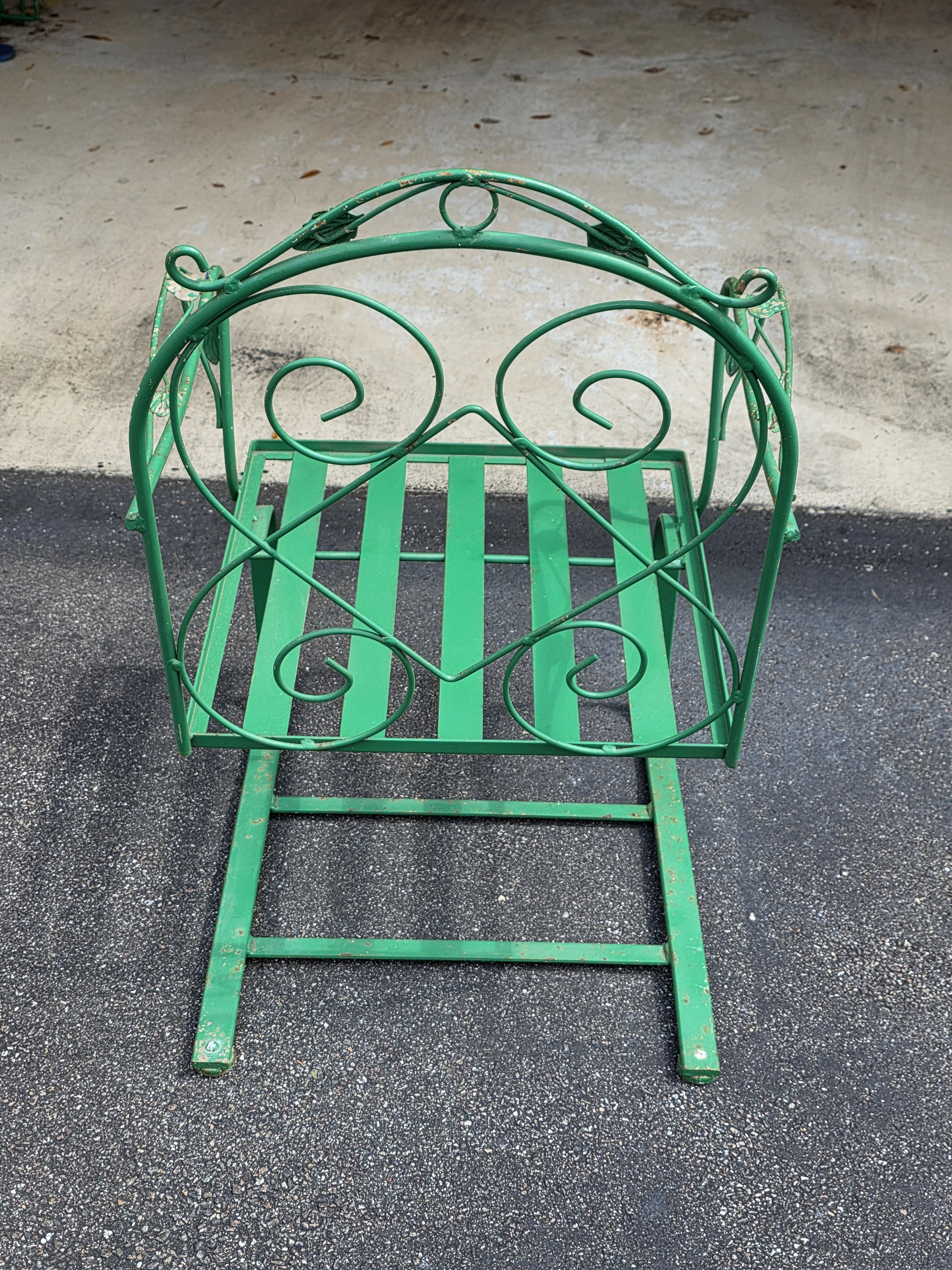 Vintage Mid-Century Style Meadowcraft Wrought Iron Counterlever Lounge Chair, detail 7