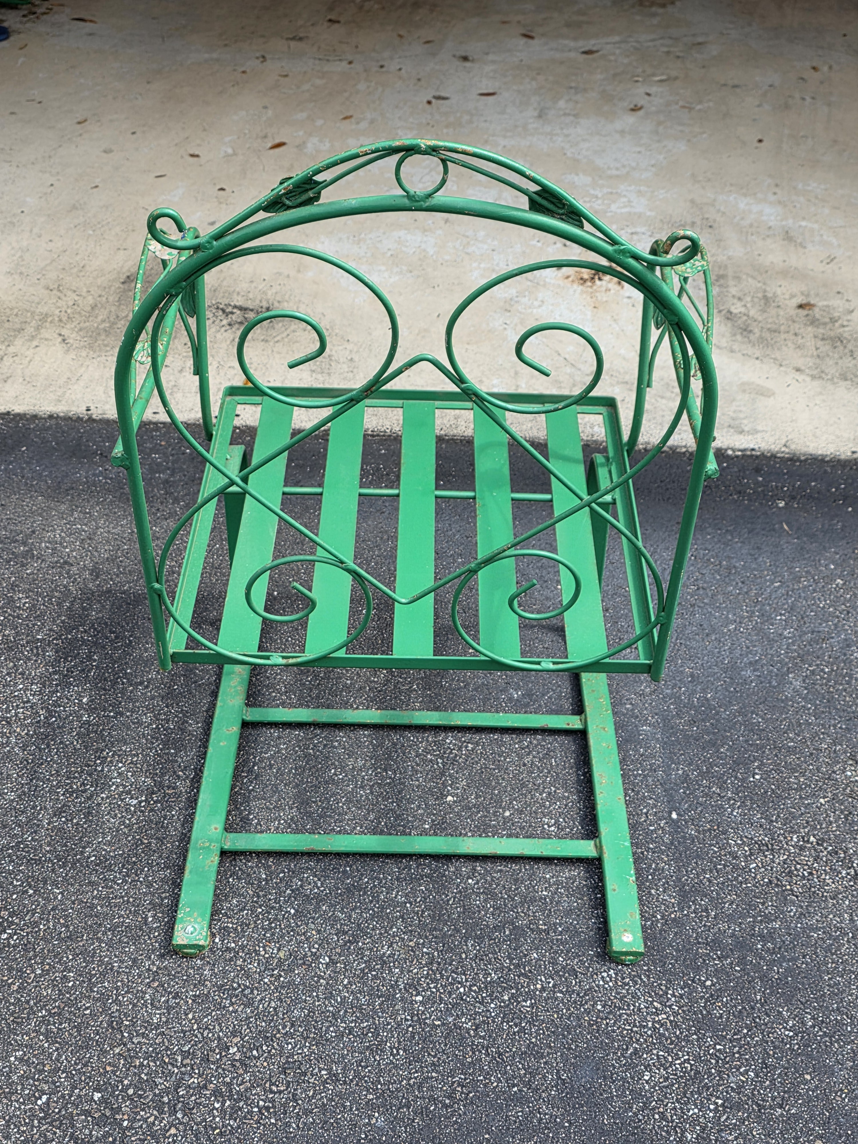 Vintage Mid-Century Style Meadowcraft Wrought Iron Counterlever Lounge Chair, detail 8
