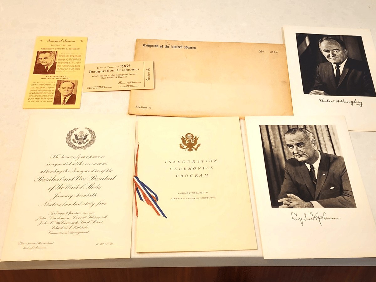 1965 Congressional Inaugural Program LBJ/HHH Envelope No.3162 Lyndon Johnson