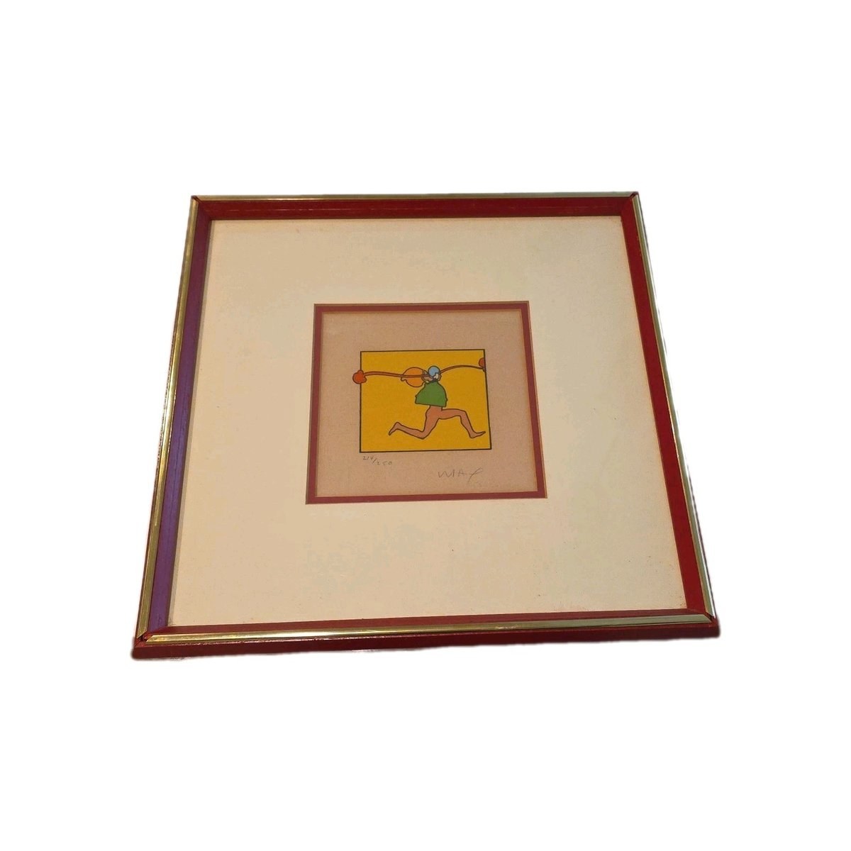 1970s Peter Max "Entering Yellow" Signed and Numbered Lithograph - Framed