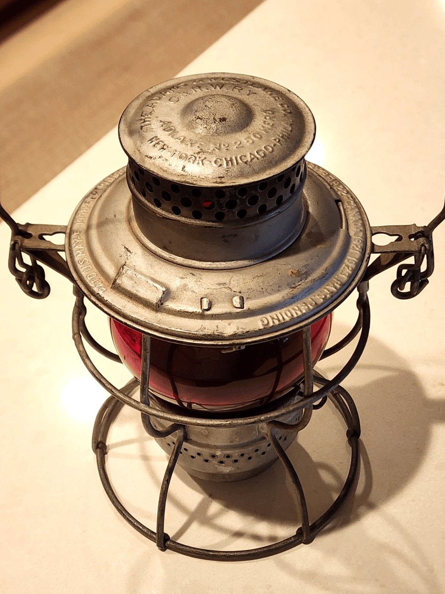 ADAMS & WESTLAKE CO NY-CHICAGO-PHI<wbr/>LA ADLAKE  #250 KERO RR LANTERN RED GLOBE