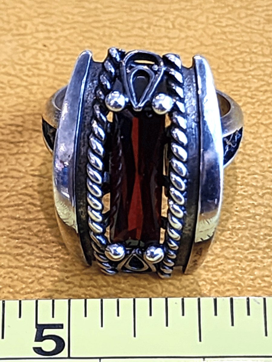 ALEXIS BITTAR Style Sterling Silver Crystal Encrusted Ring Size 8