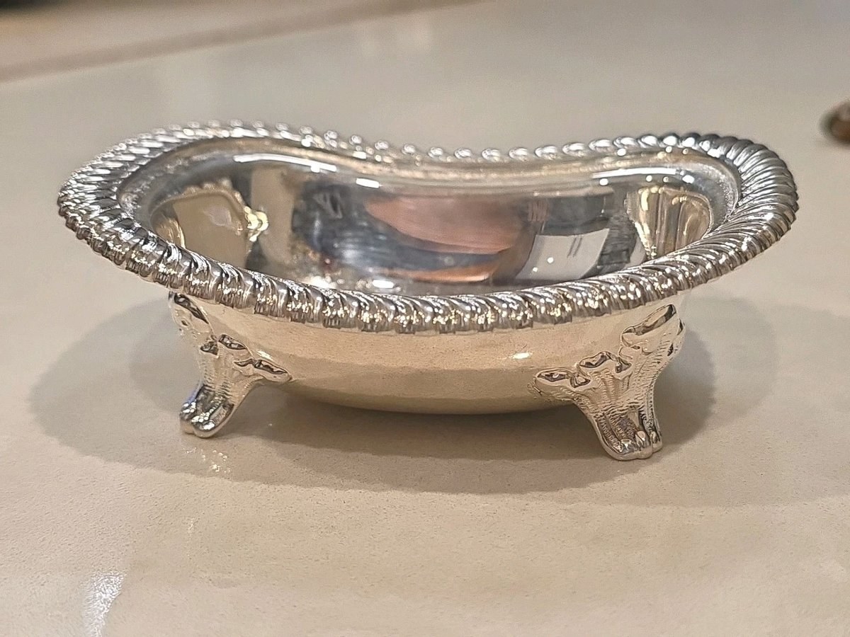Antique G.R. George Richmond Collins Silverplate Salt Bowl