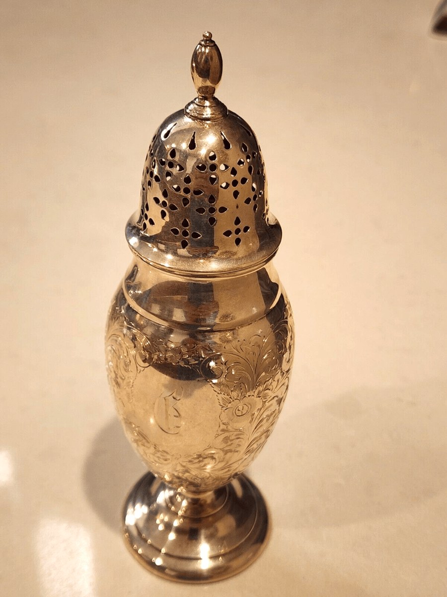 Antique MAPPIN & WEBB 1900's Sterling 925 Muffineer SUGAR SHAKER