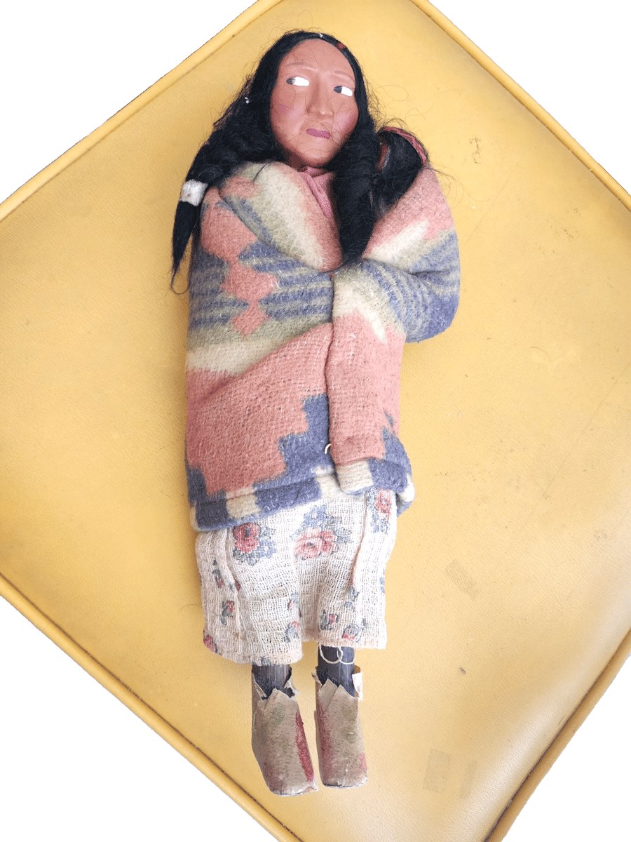ANTIQUE SKOOKUM MOTHER  BABY INDIAN Doll 12" Blanket BEAUTIFUL