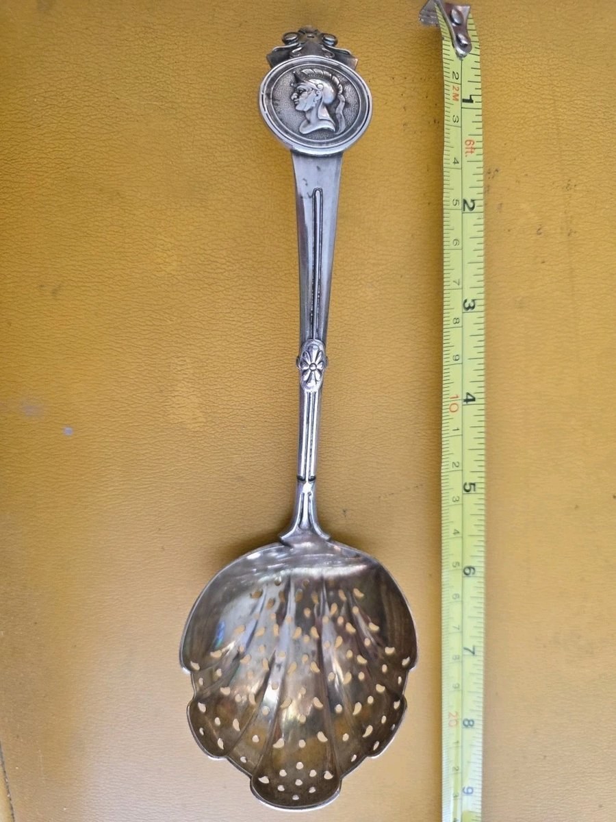 Antique Sterling Silver Gorham Medallion Pierced Berry Ladle