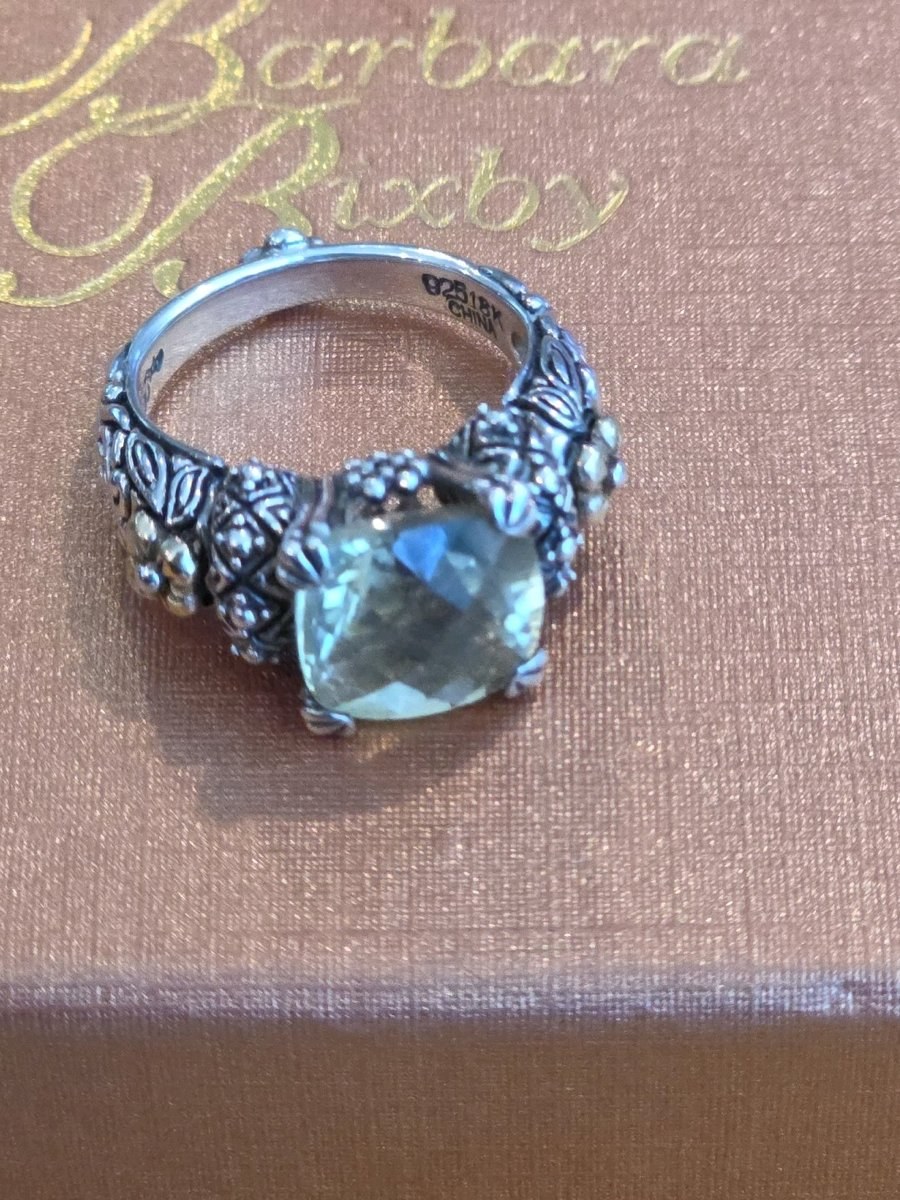 Barbara Bixby Citrine Ring Sterling Silver 18K Gold