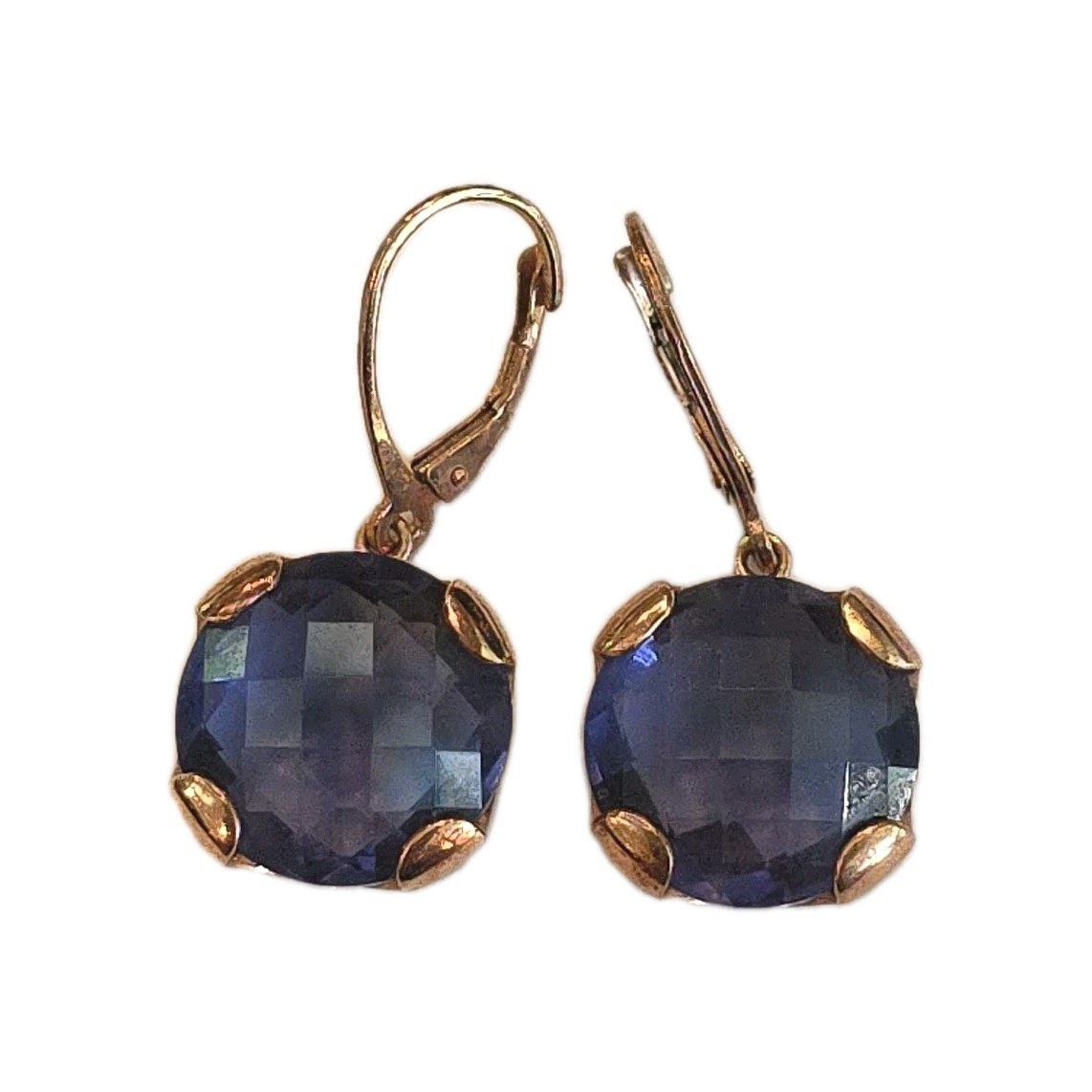 Beautiful Ag 925 Tanzanite Earrings in Gold Vermile 