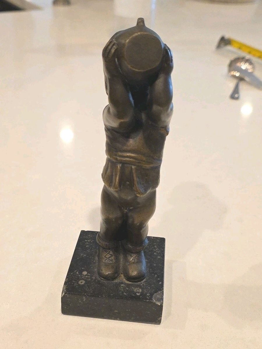BRONZE BOY DRINKING MILK SCULPTURE BY ARINELLI STATUE GREAT GIFT HOME DECOR