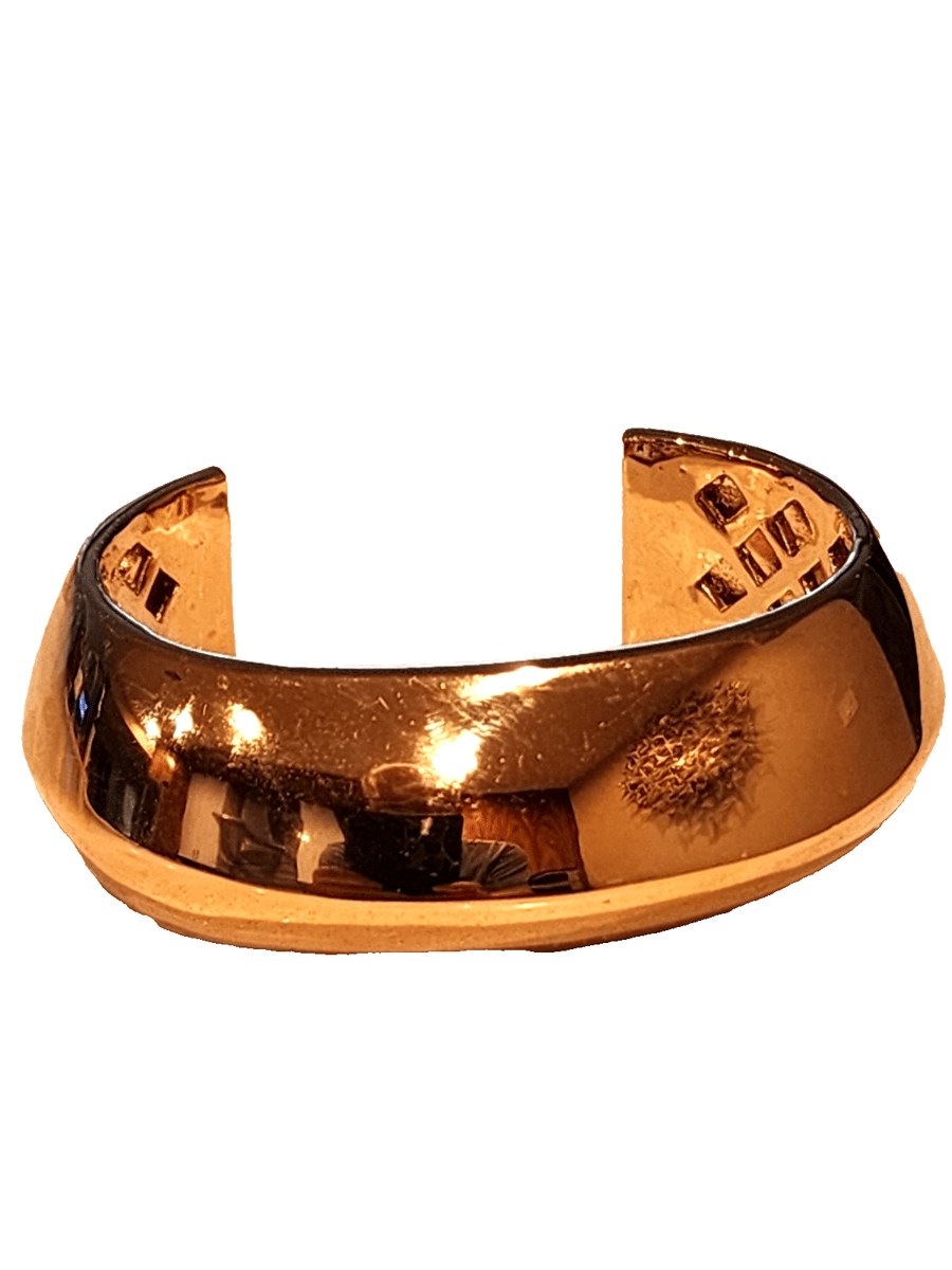 Designer signed St John Chunky Gold Cuff Bracelet Classic Piece