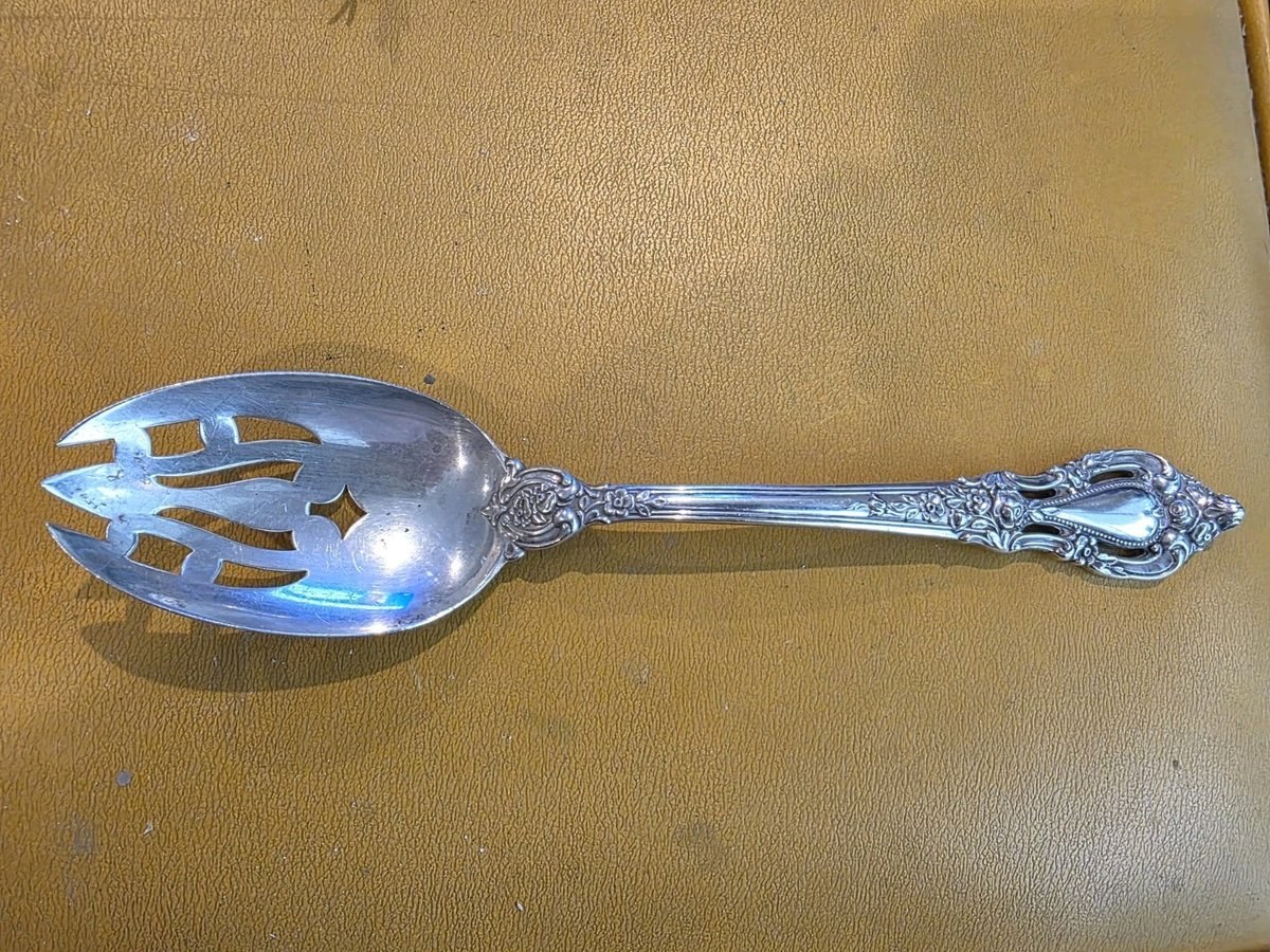 Eloquence by Lunt Sterling Silver Serving Spoon Pierced Original 8 1/2"