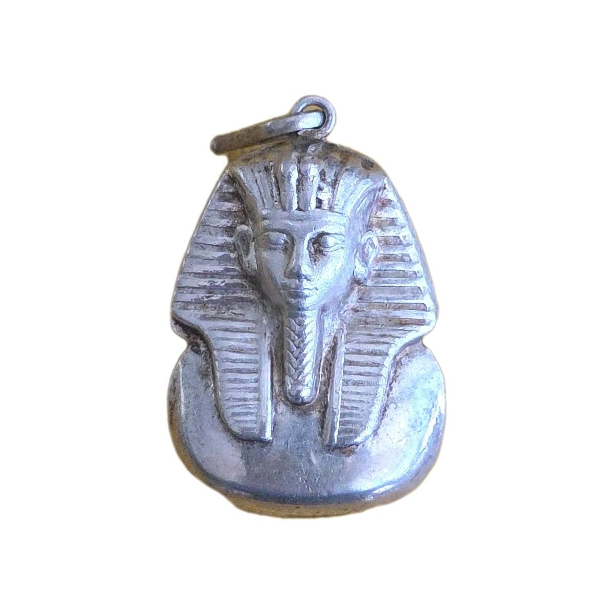 Gorgeous Egyptian Sterling Silver Mask of King Tut Detailed work Pendant